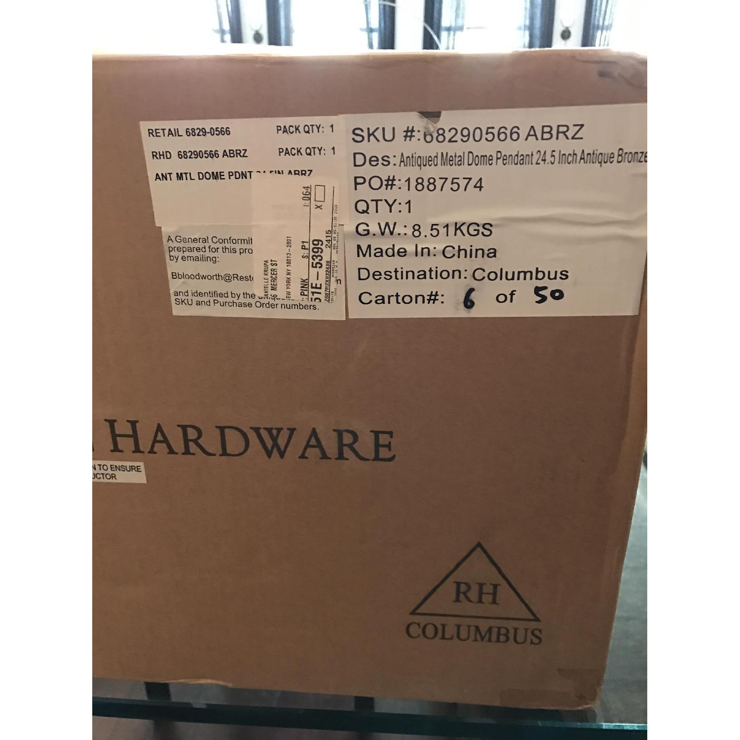 Restoration Hardware Antiqued Metal Dome Pendant - image-3