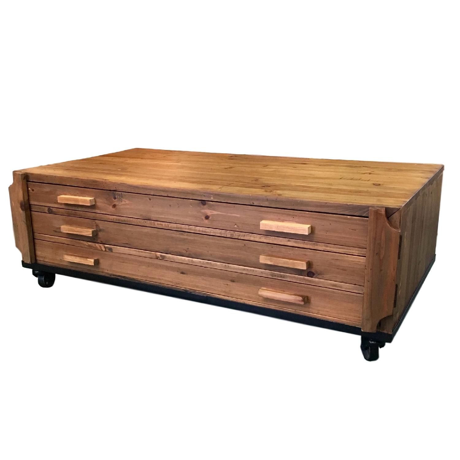 Reclaimed Wood Flat File Coffee Table AptDeco