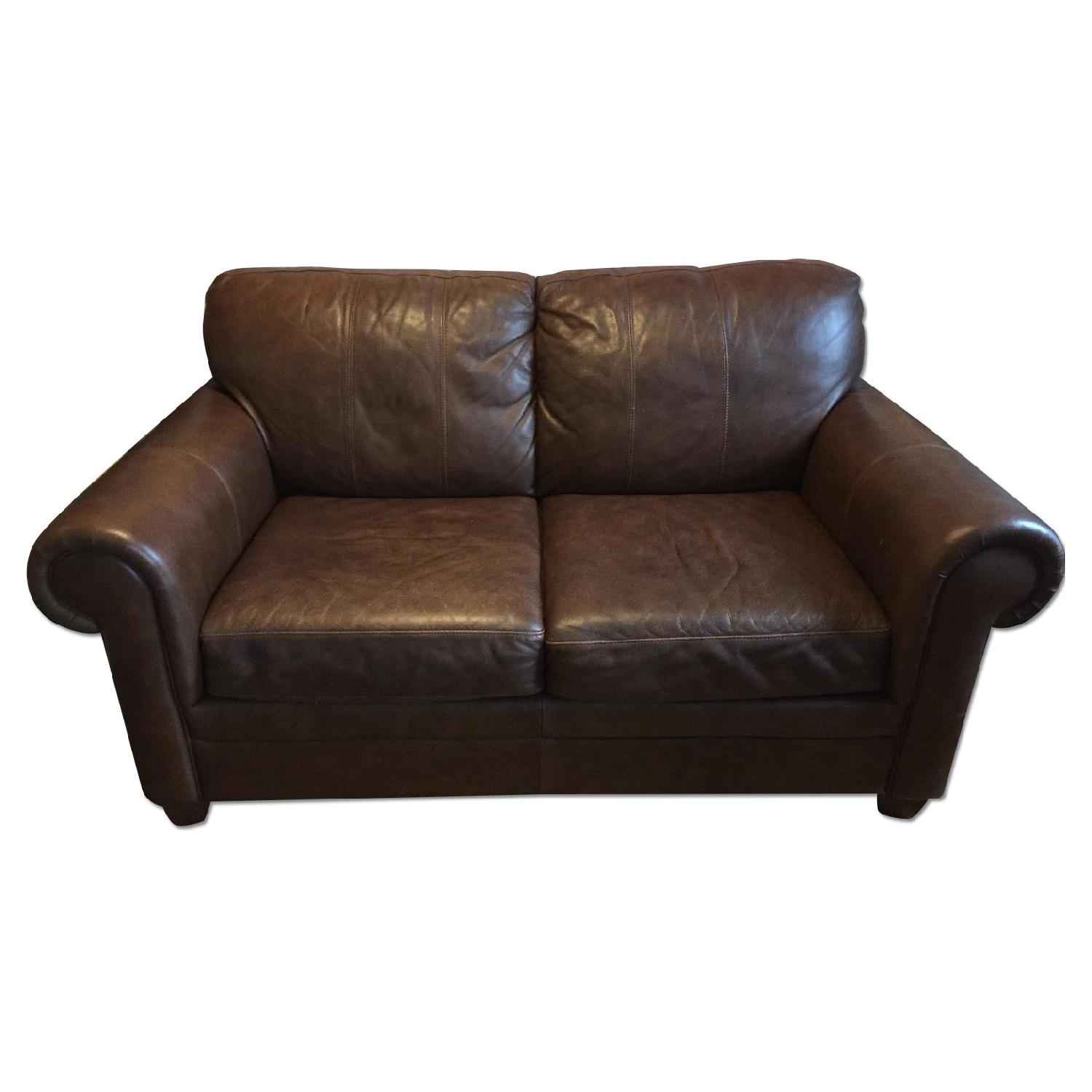 Ethan Allen Leather Sofa AptDeco
