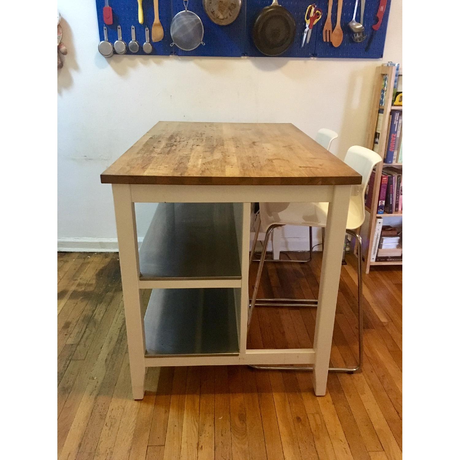 Ikea Kitchen Island w/ 2 Tall Chairs - image-1