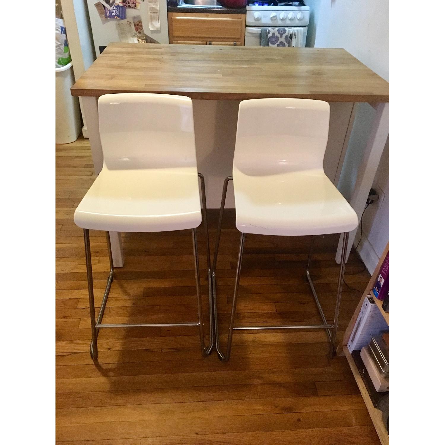 Ikea Kitchen Island w/ 2 Tall Chairs - image-5