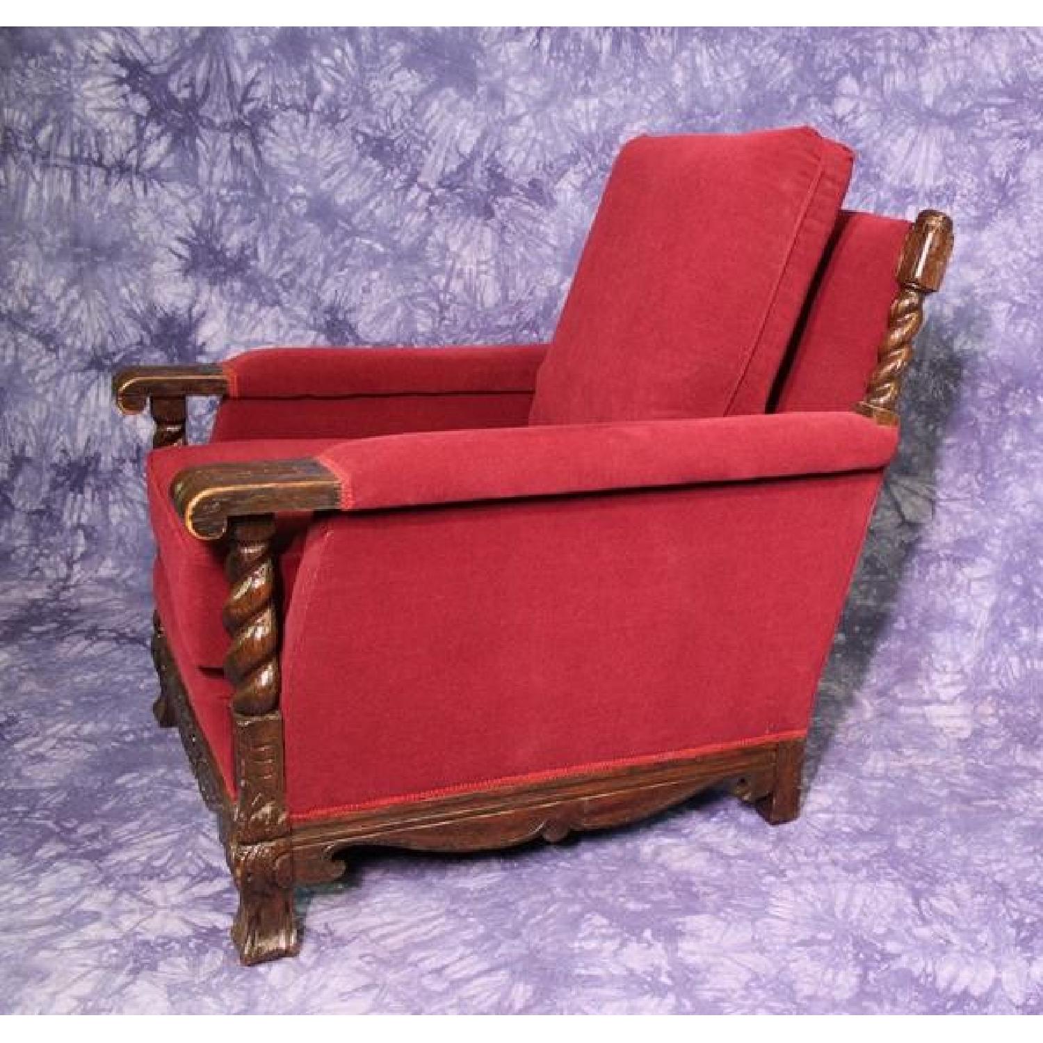 19th C Antique Oak Club Chair - image-3