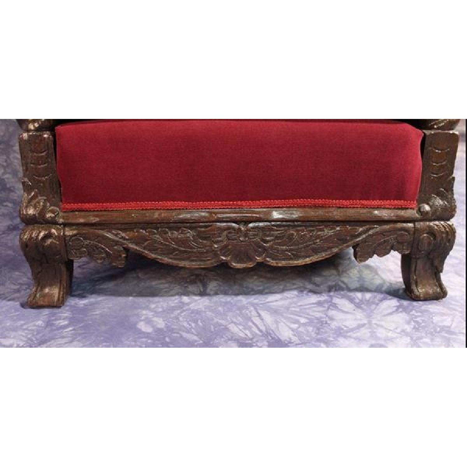 19th C Antique Oak Club Chair - image-4