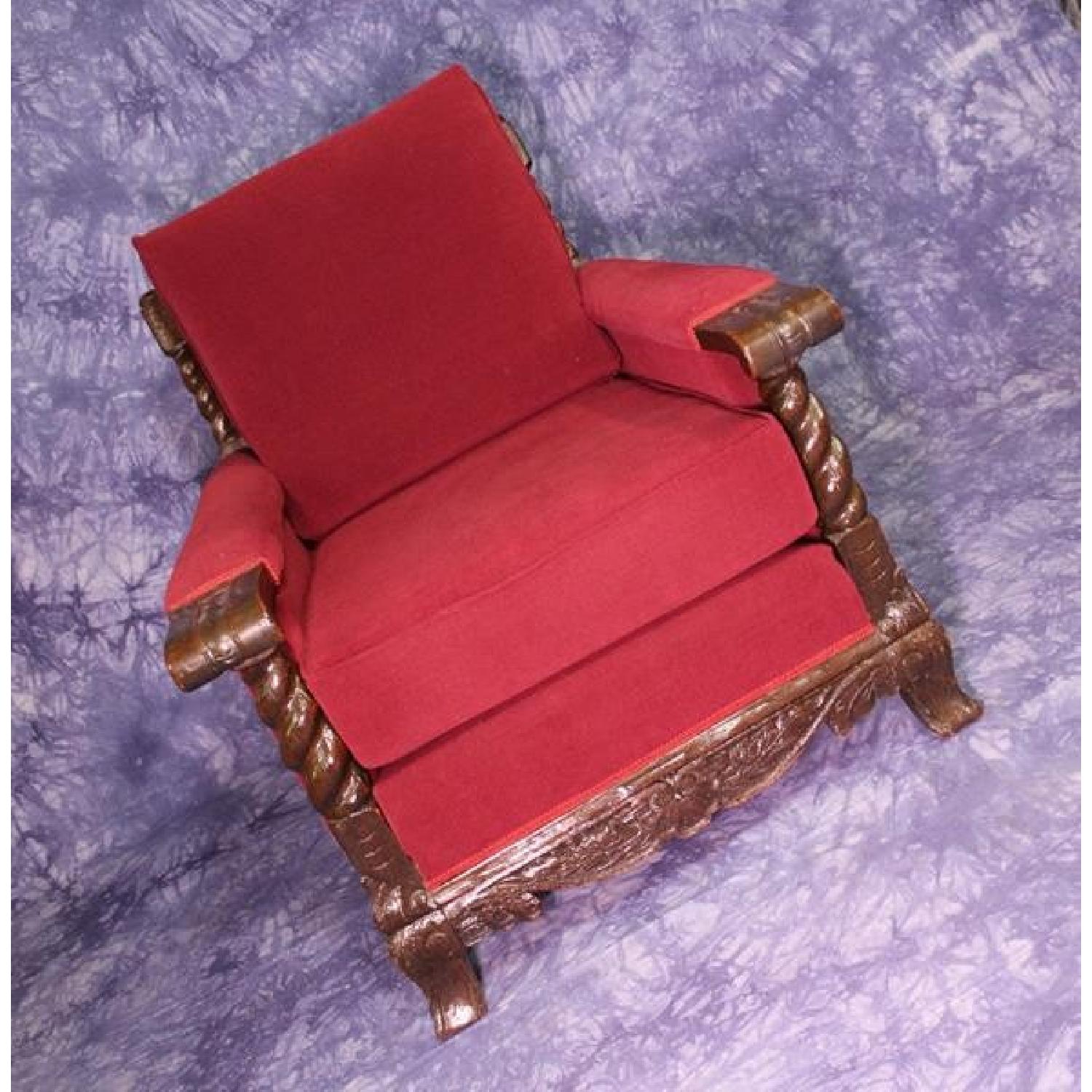 19th C Antique Oak Club Chair - image-6