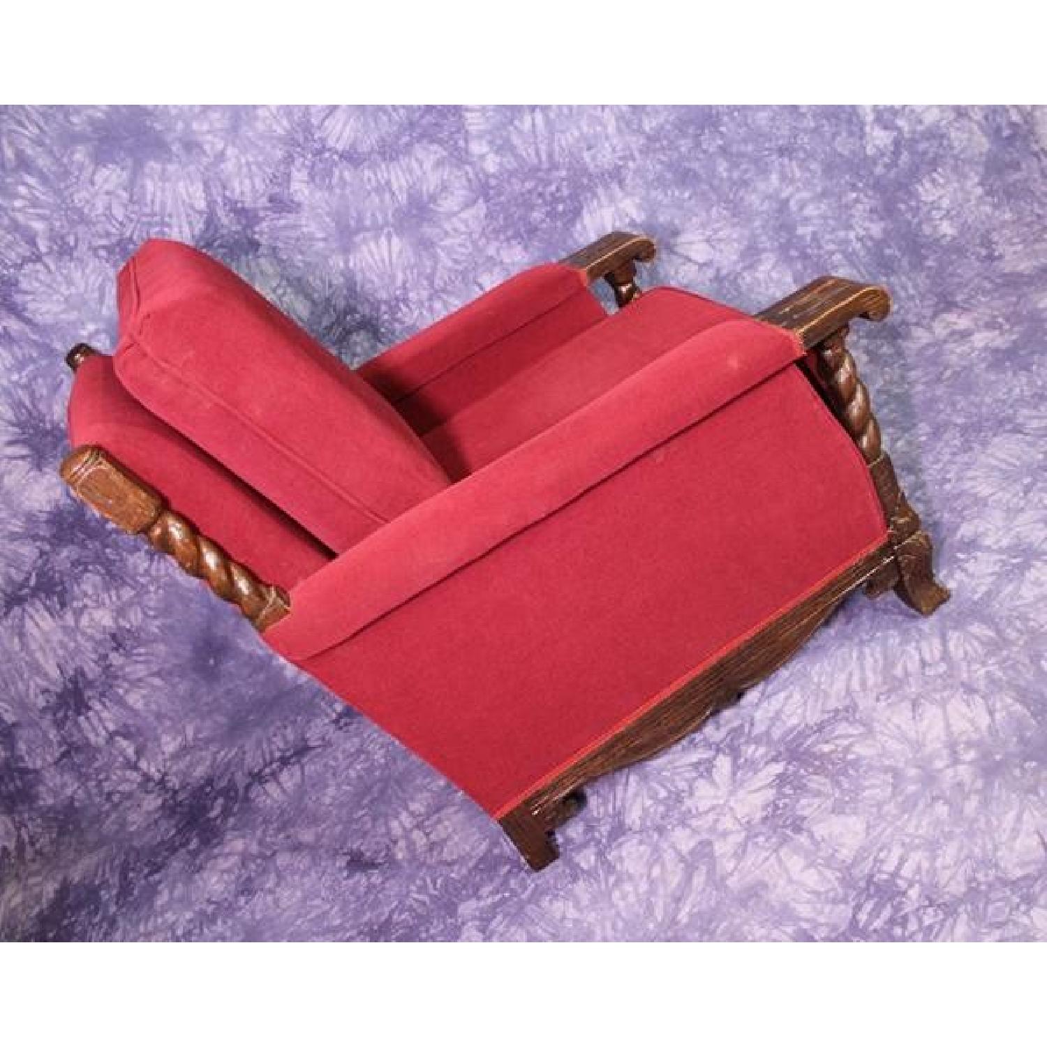 19th C Antique Oak Club Chair - image-11