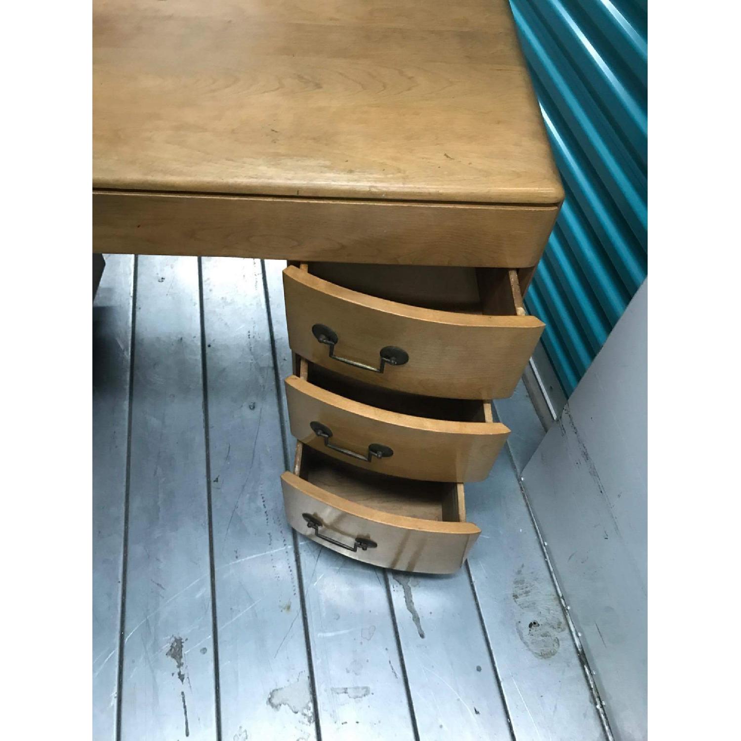 Mid Century Heywood Wakefield Style Champagne Finish Kneehole Desk