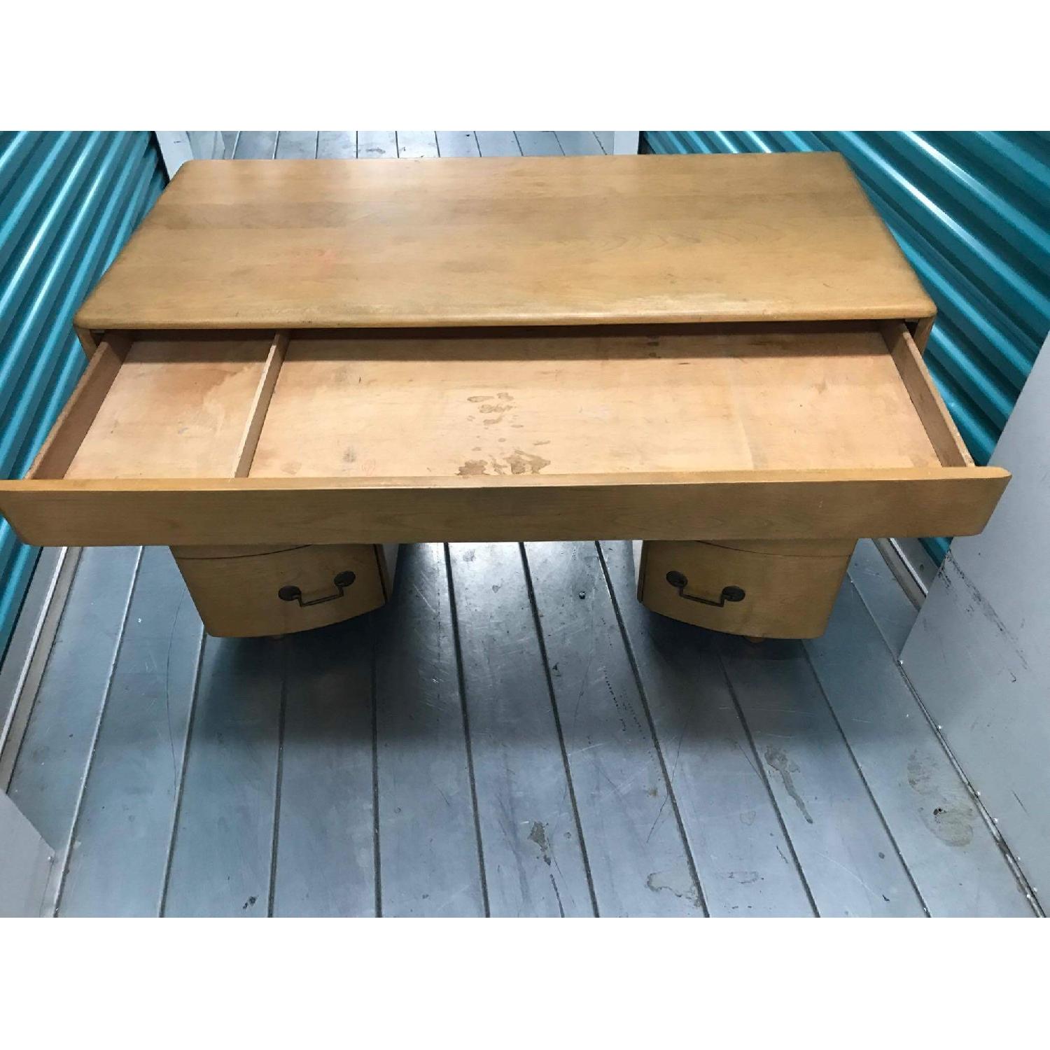 Mid Century Heywood Wakefield Style Champagne Finish Kneehole Desk