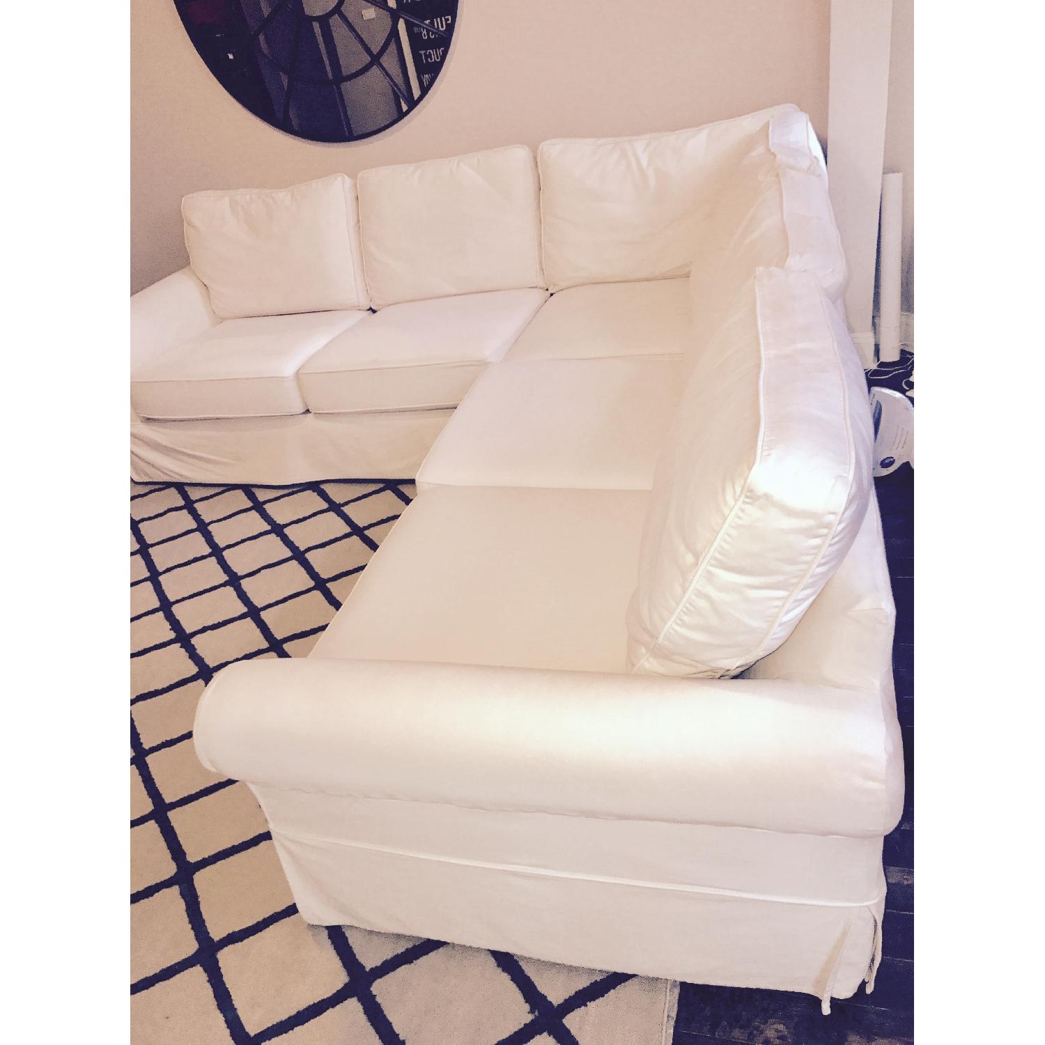 Pottery Barn Comfort Roll Arm Slipcovered 3-Piece L-Shaped S - image-3