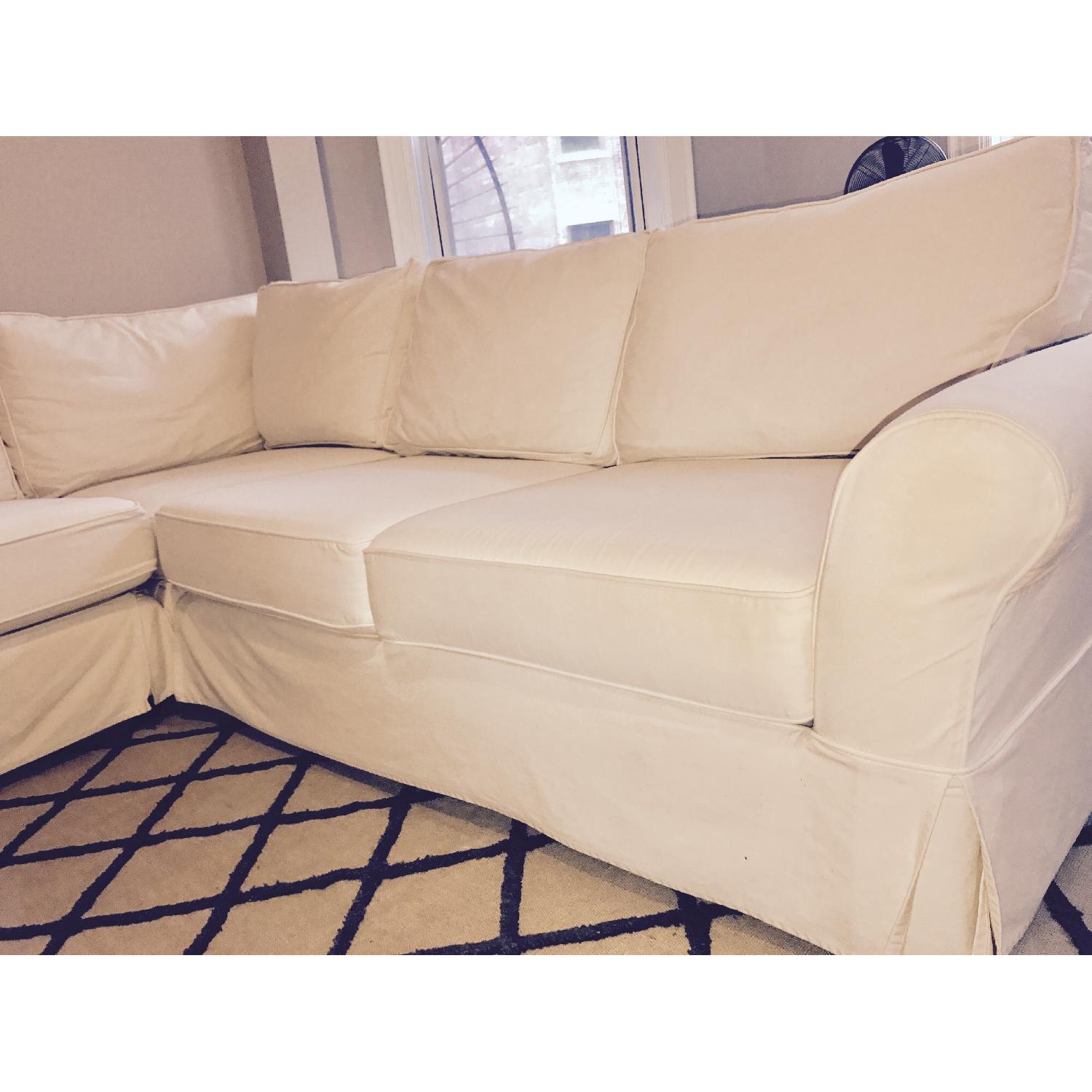 Pottery Barn Comfort Roll Arm Slipcovered 3-Piece L-Shaped S - image-4