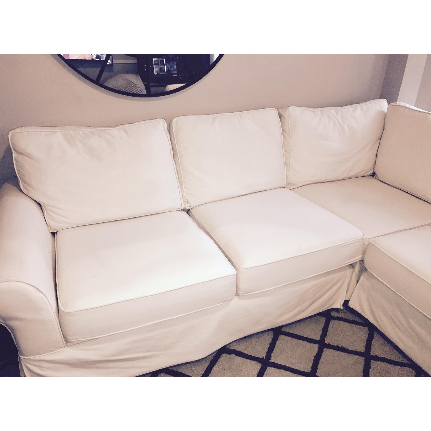 Pottery Barn Comfort Roll Arm Slipcovered 3-Piece L-Shaped S - image-5