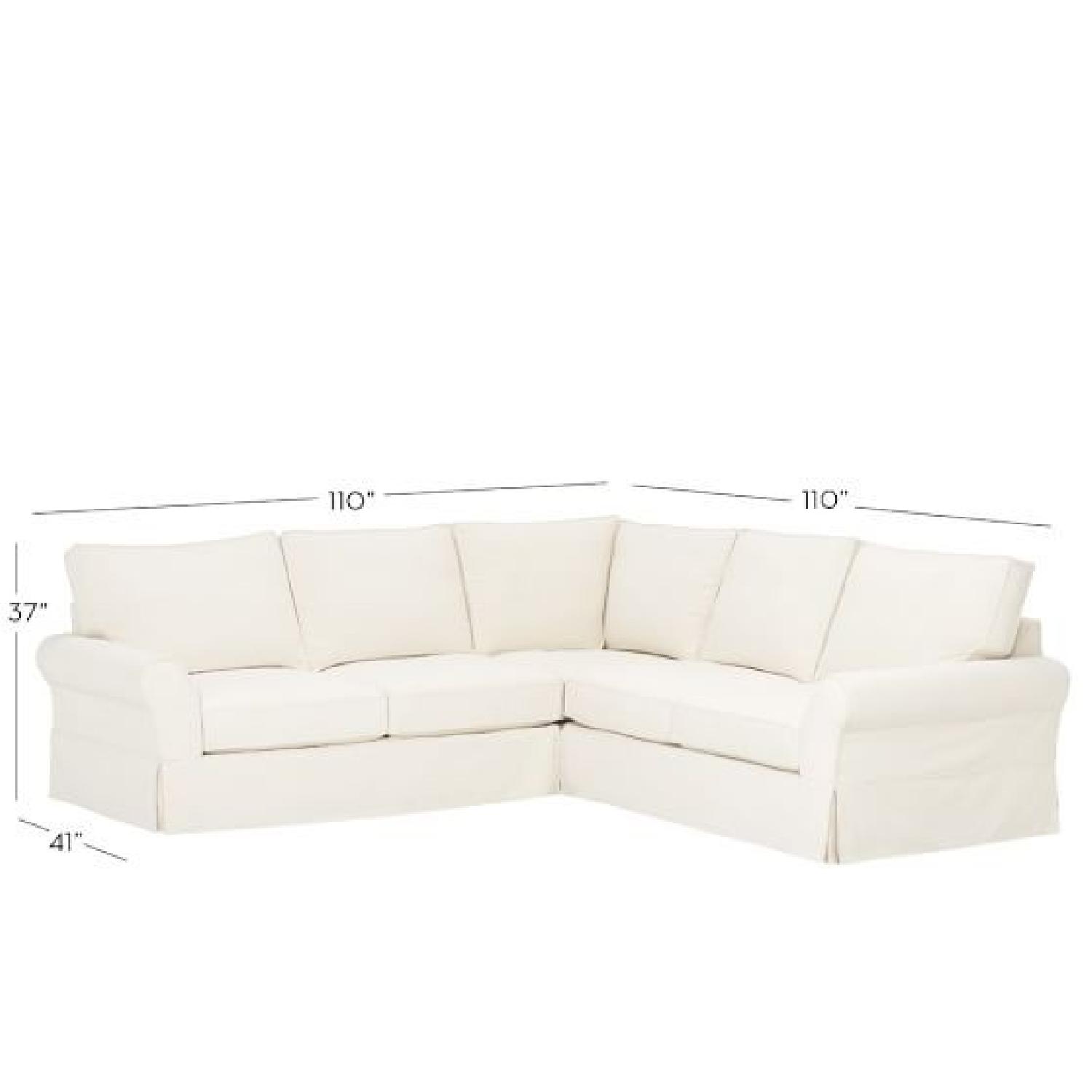 Pottery Barn Comfort Roll Arm Slipcovered 3-Piece L-Shaped S - image-6