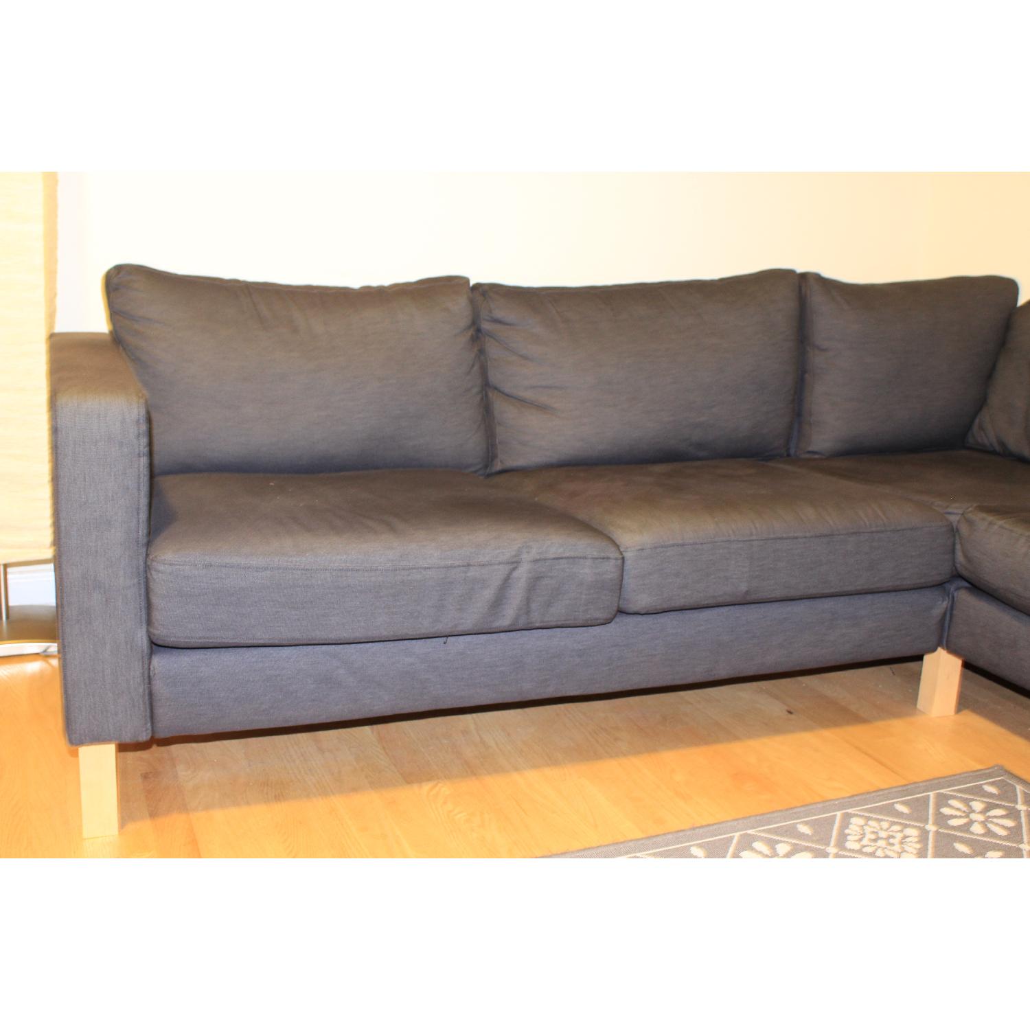Large Dark Blue Sectional Sofa - image-2