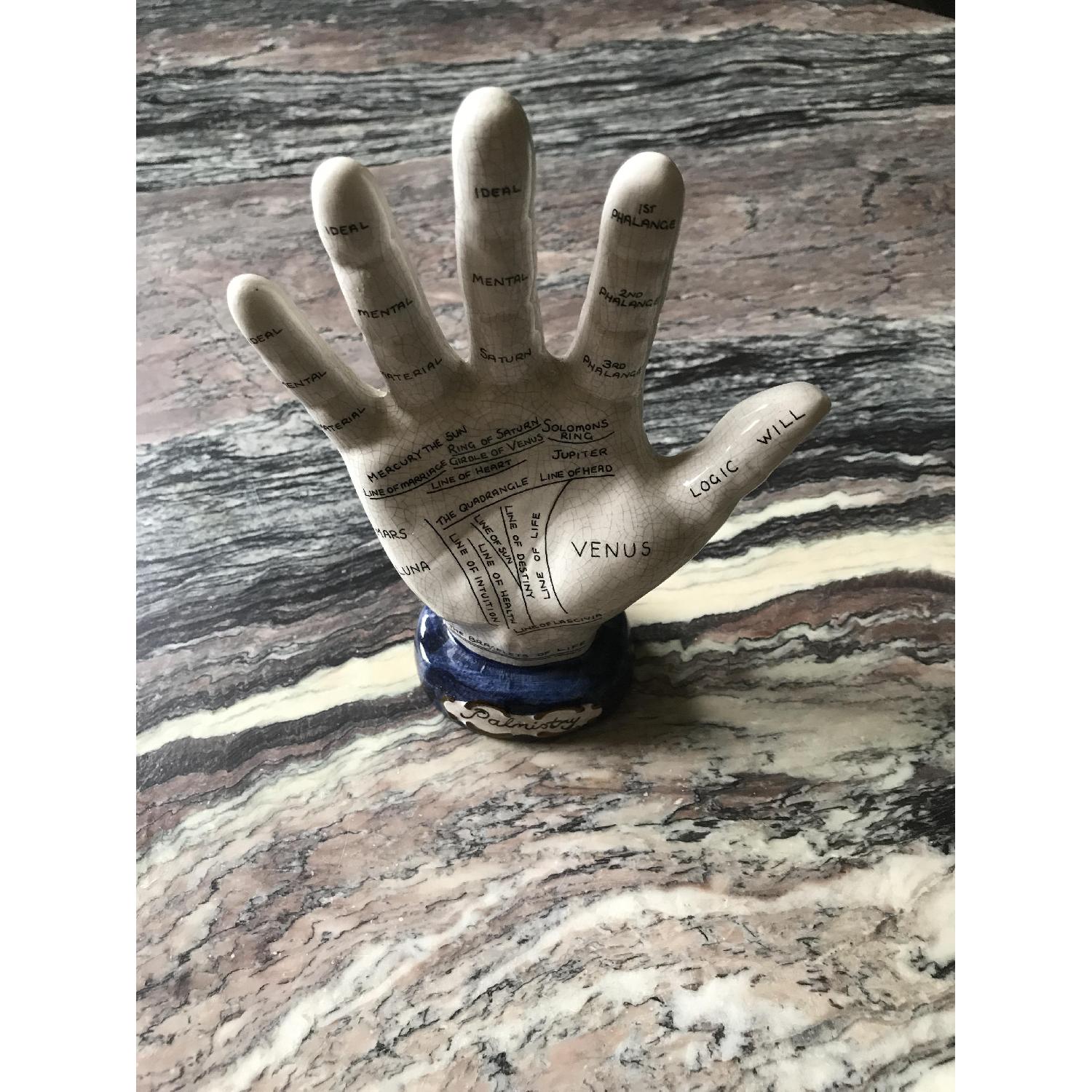 Antique Palmistry Ceramic Hand - image-1