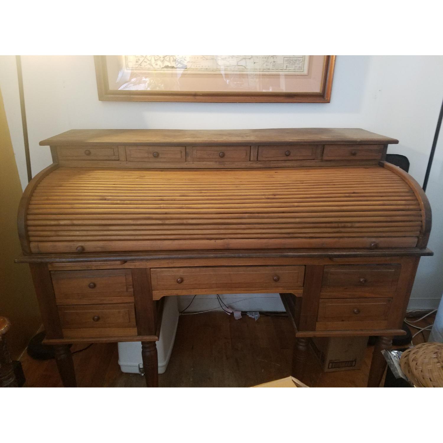 Antique Roll Top Desk from the Philippines - image-3