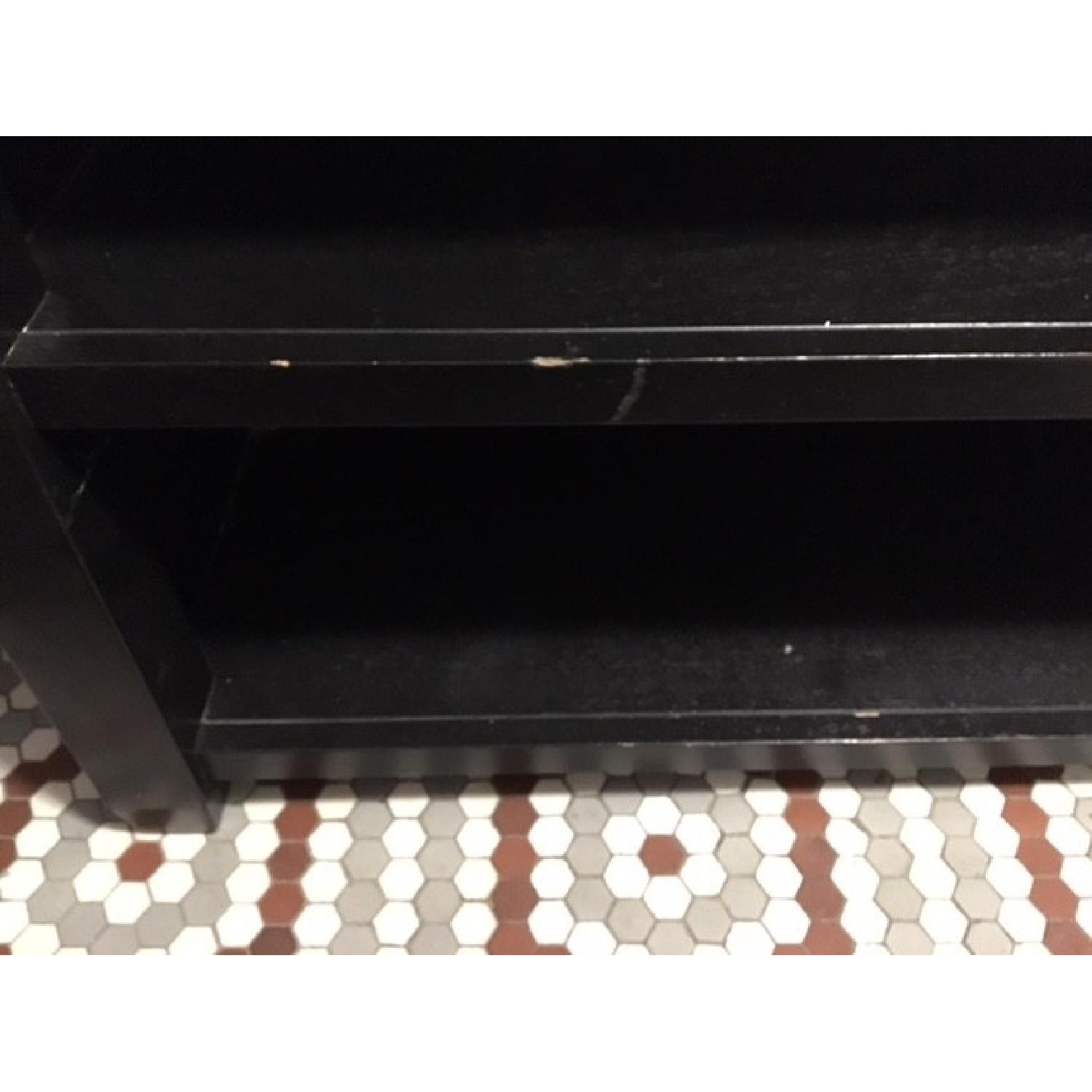 Pottery Barn Black Wood TV Stand AptDeco