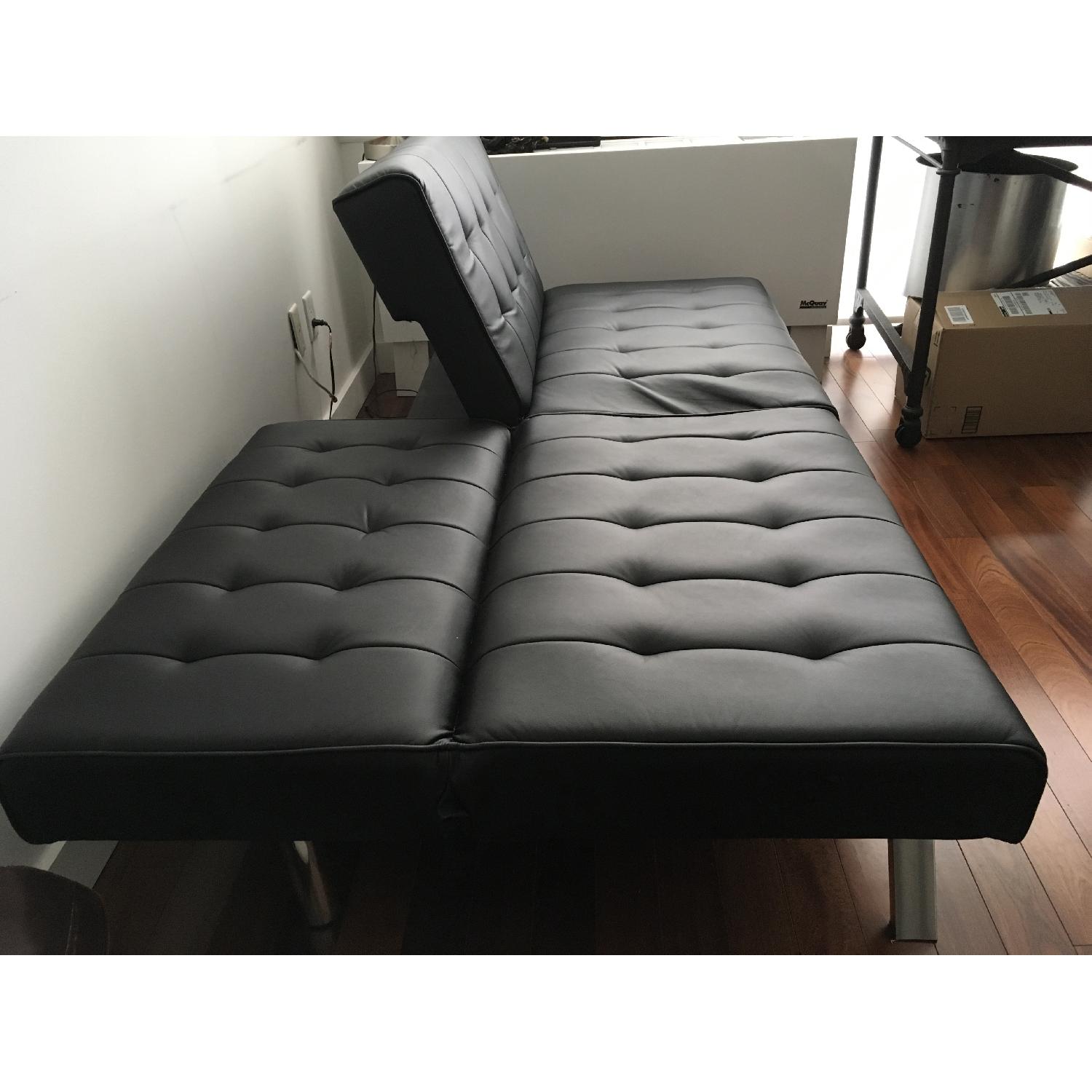 DHP's Emily Tufted Faux Leather Splitback Futon - image-2