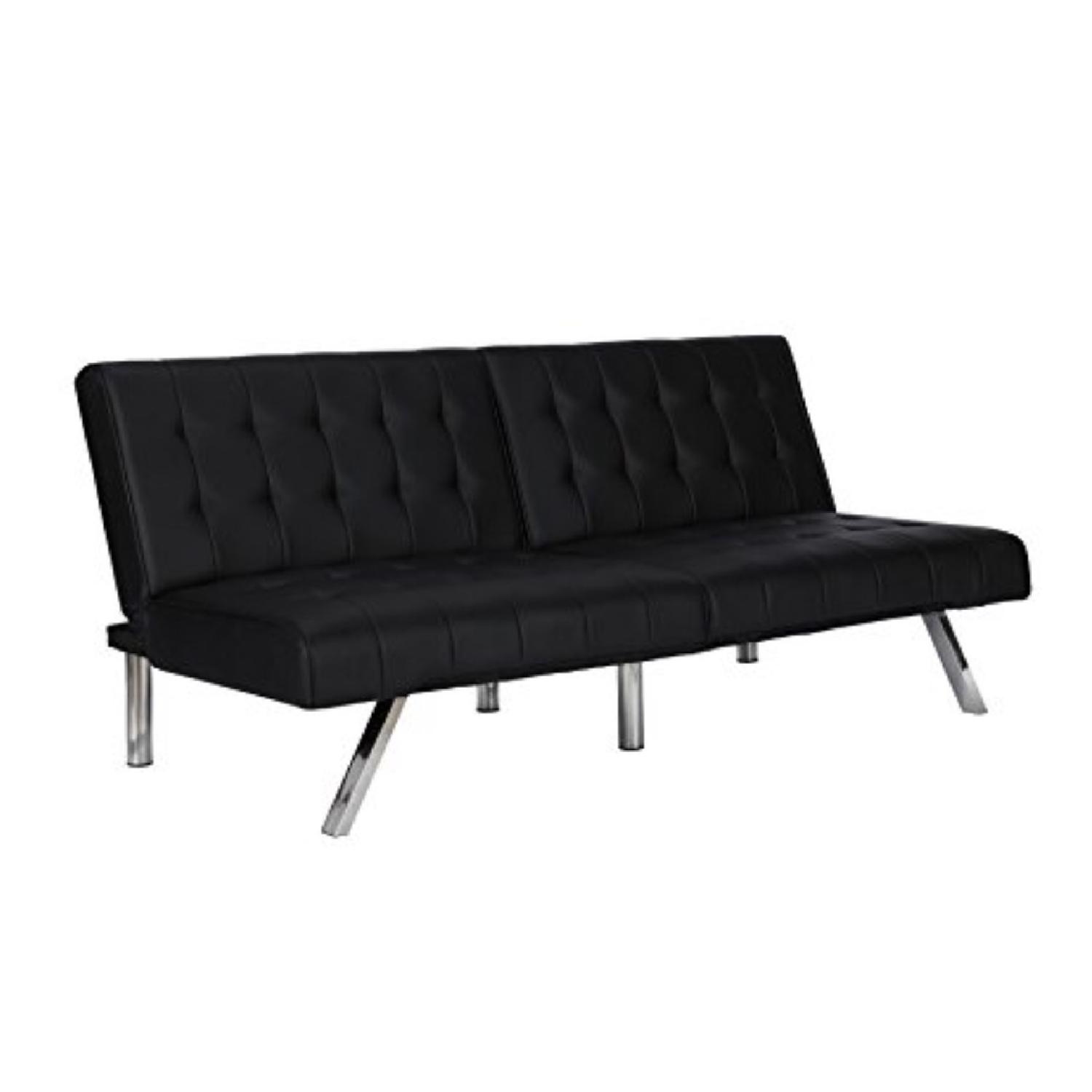 DHP's Emily Tufted Faux Leather Splitback Futon - image-5