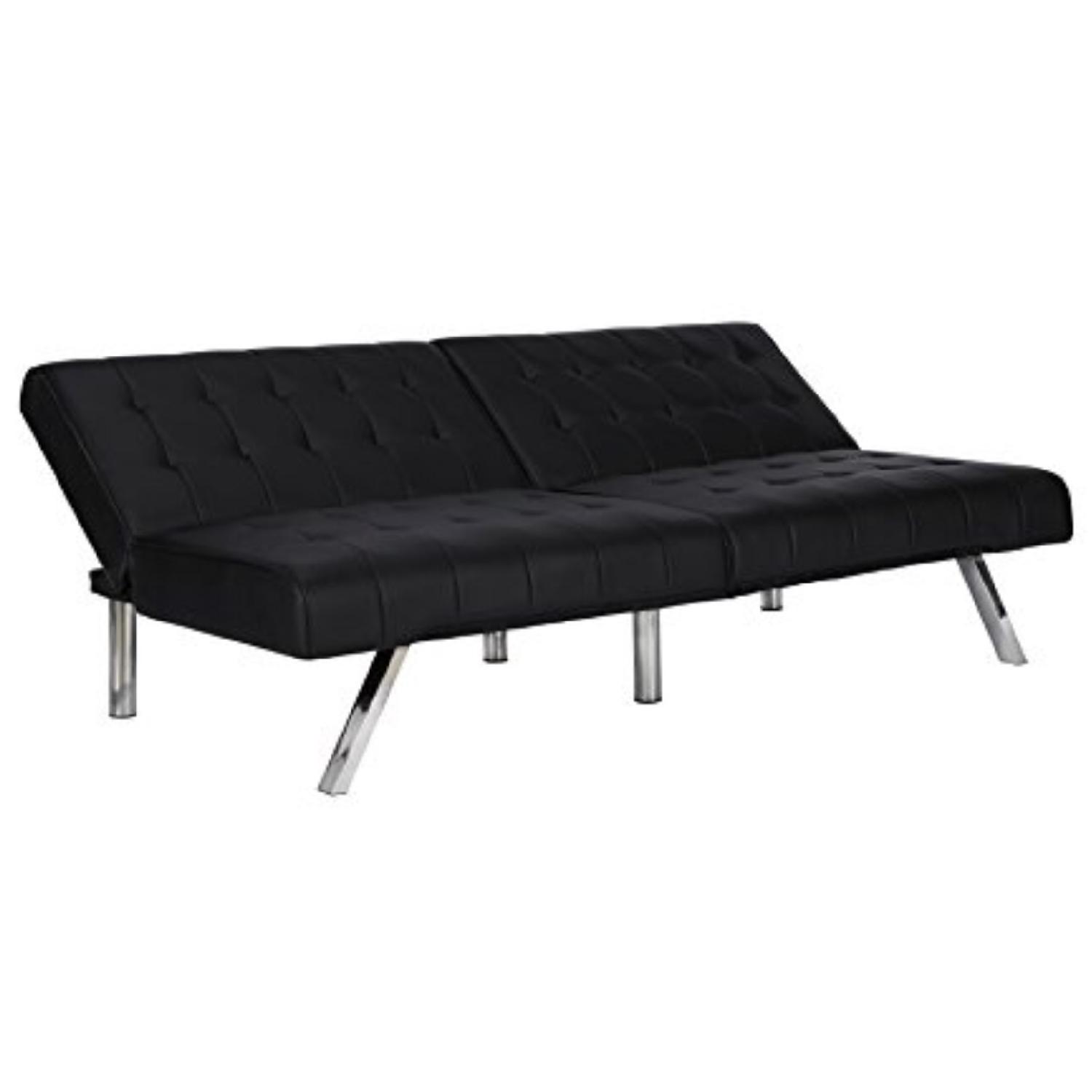 DHP's Emily Tufted Faux Leather Splitback Futon - image-6