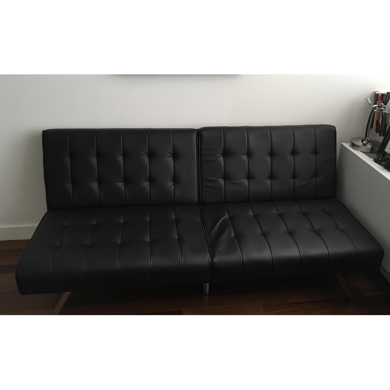 DHP's Emily Tufted Faux Leather Splitback Futon - image-7