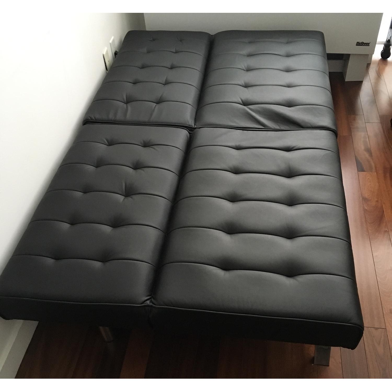 DHP's Emily Tufted Faux Leather Splitback Futon - image-8