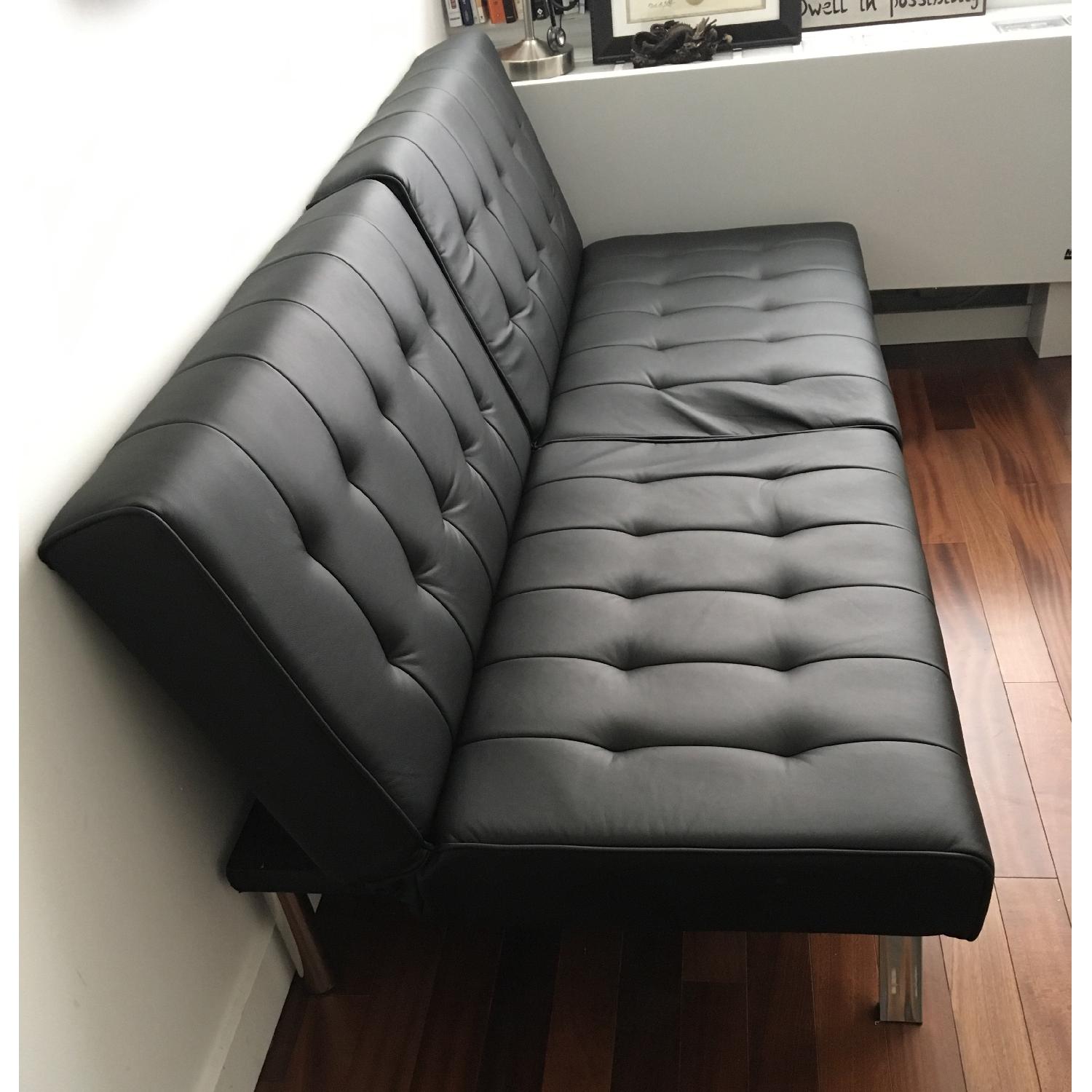 DHP's Emily Tufted Faux Leather Splitback Futon - image-9