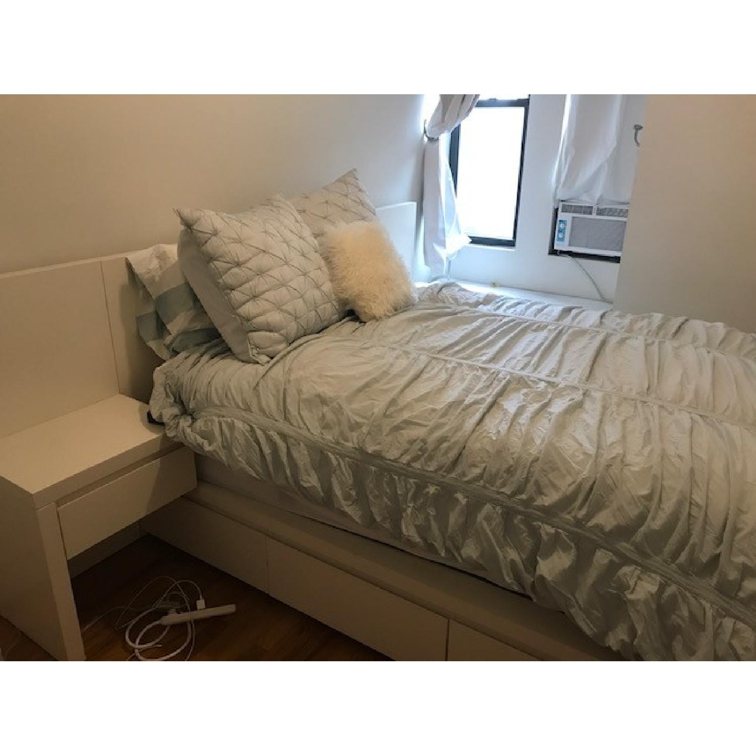 West Elm Storage Platform Bed w/ Nightstands AptDeco