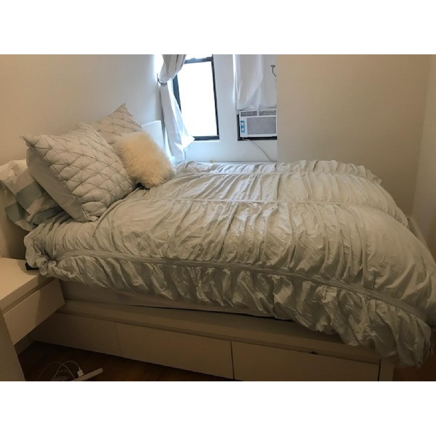 West Elm Storage Platform Bed w/ Nightstands - image-2