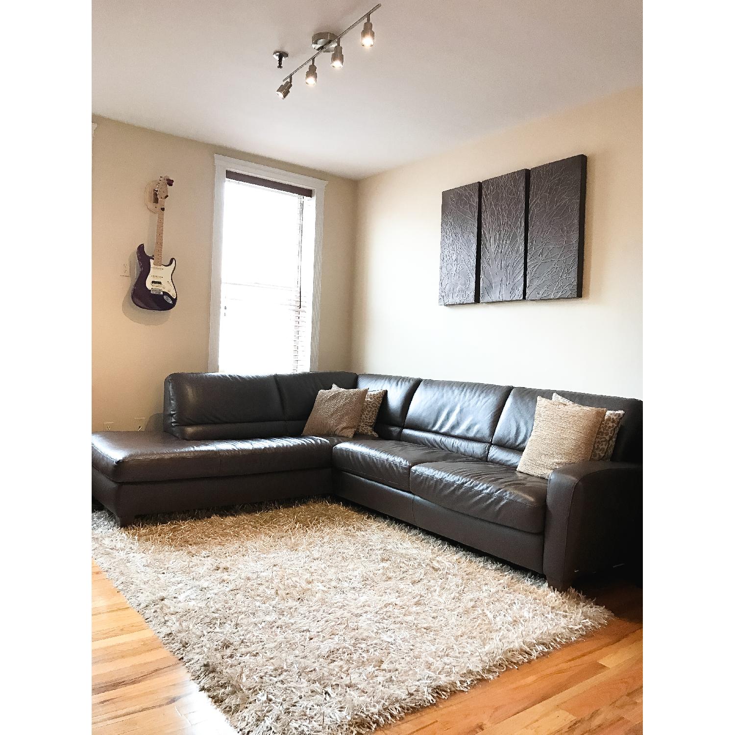 Italsofa Leather Sleeper Sectional Sofa - image-1