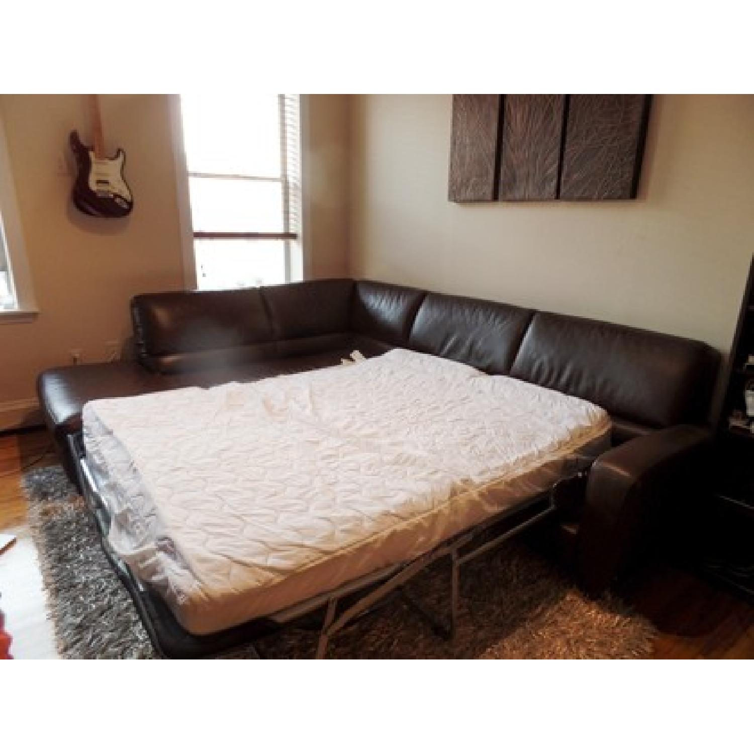 Italsofa Leather Sleeper Sectional Sofa AptDeco