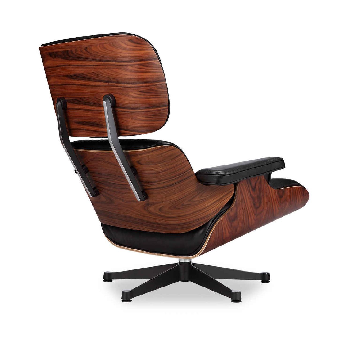 Leather Eames Lounge Chair Replica & Ottoman in Cream - image-3