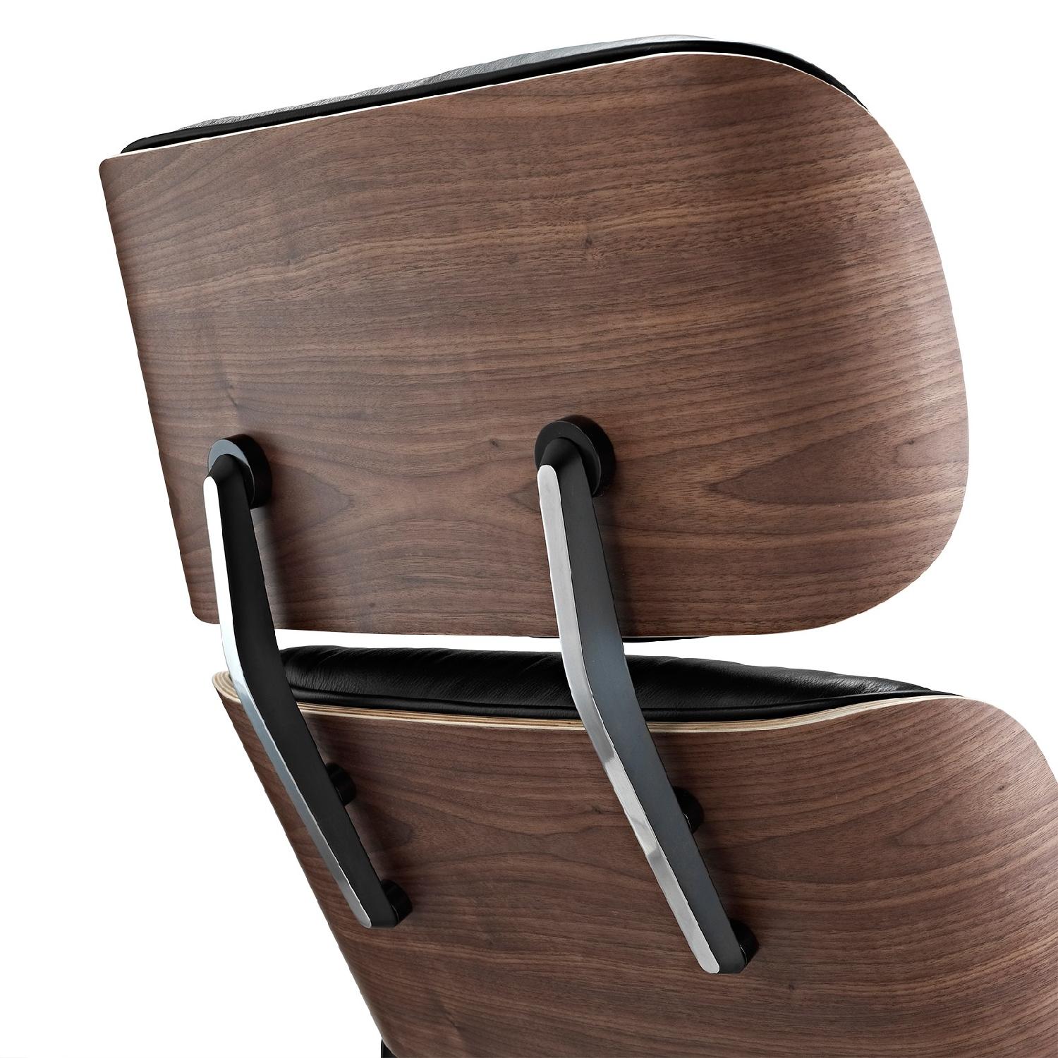 Leather Eames Lounge Chair Replica & Ottoman in Cream - image-6