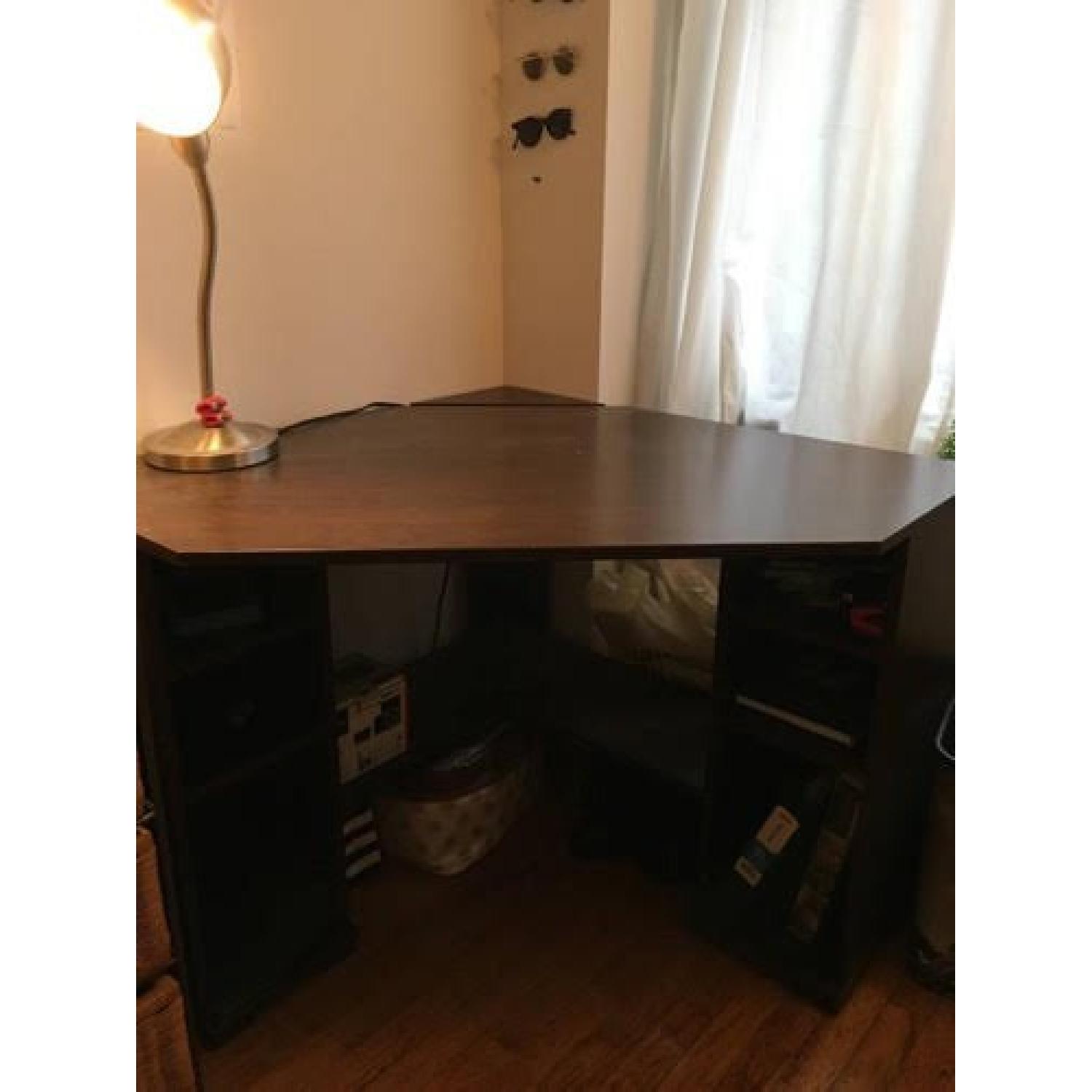 Ikea Wood Desk w/ Storage - image-1