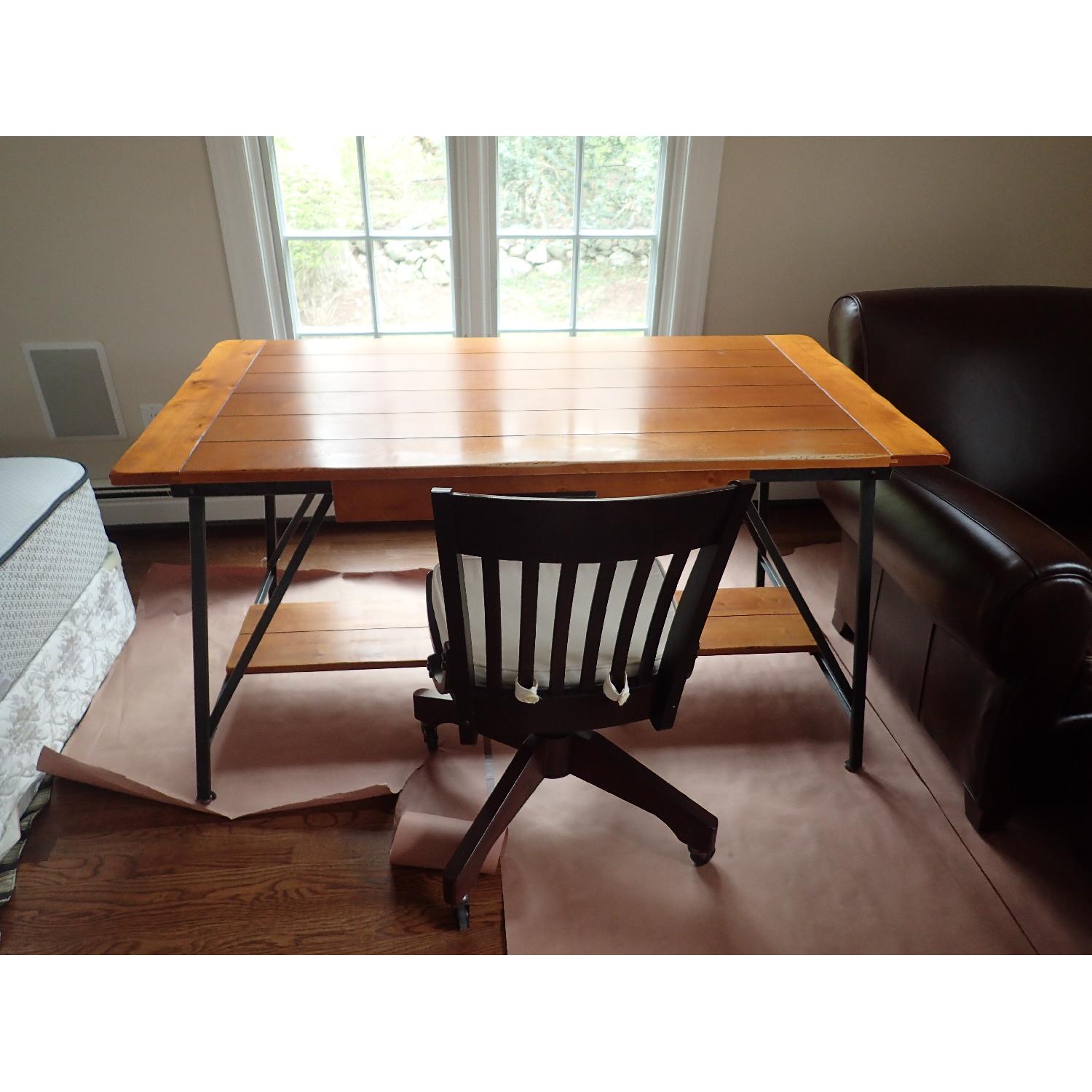 Pottery Barn Desk w/ Computer Drawer & Chair - image-1