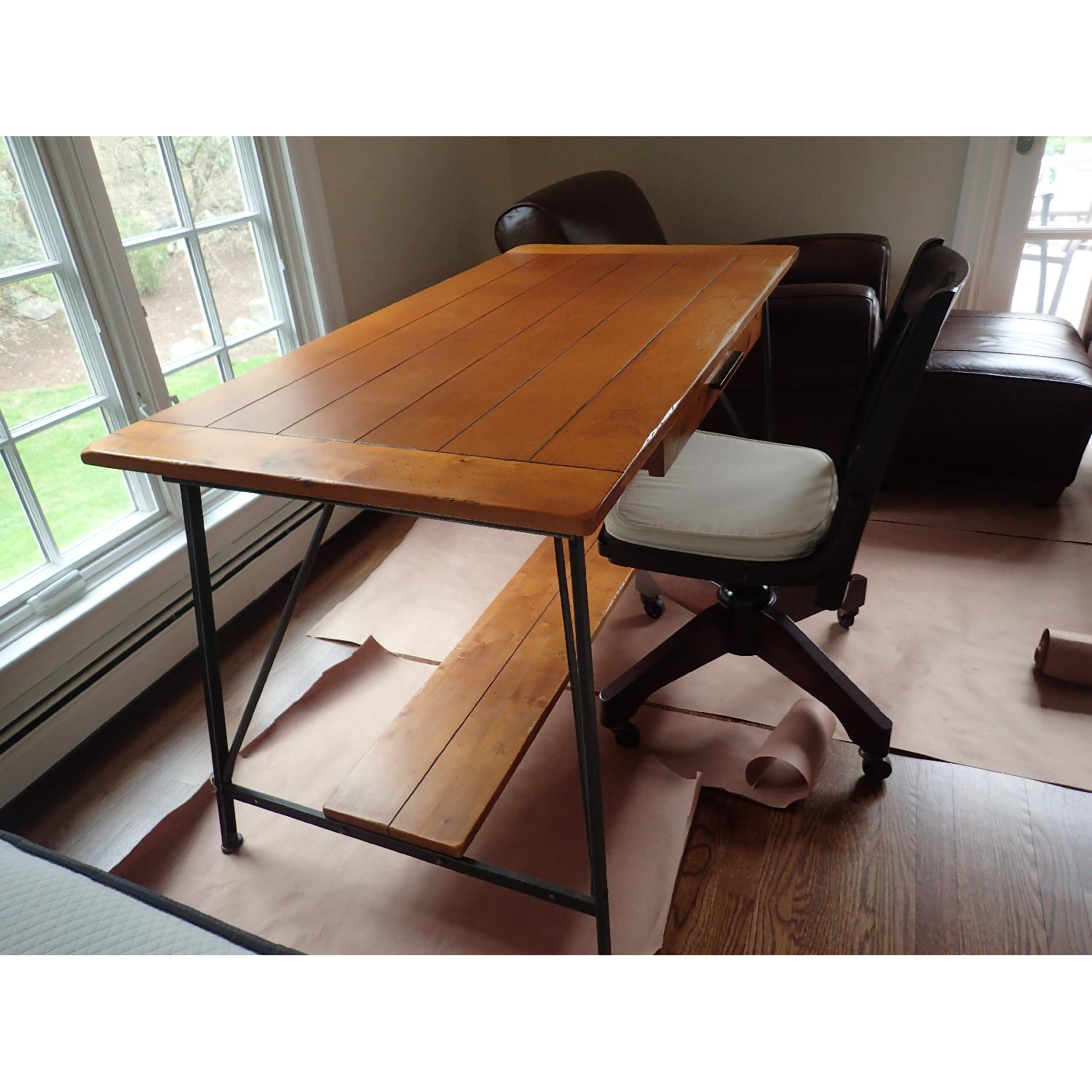 Pottery Barn Desk w/ Computer Drawer & Chair - image-3