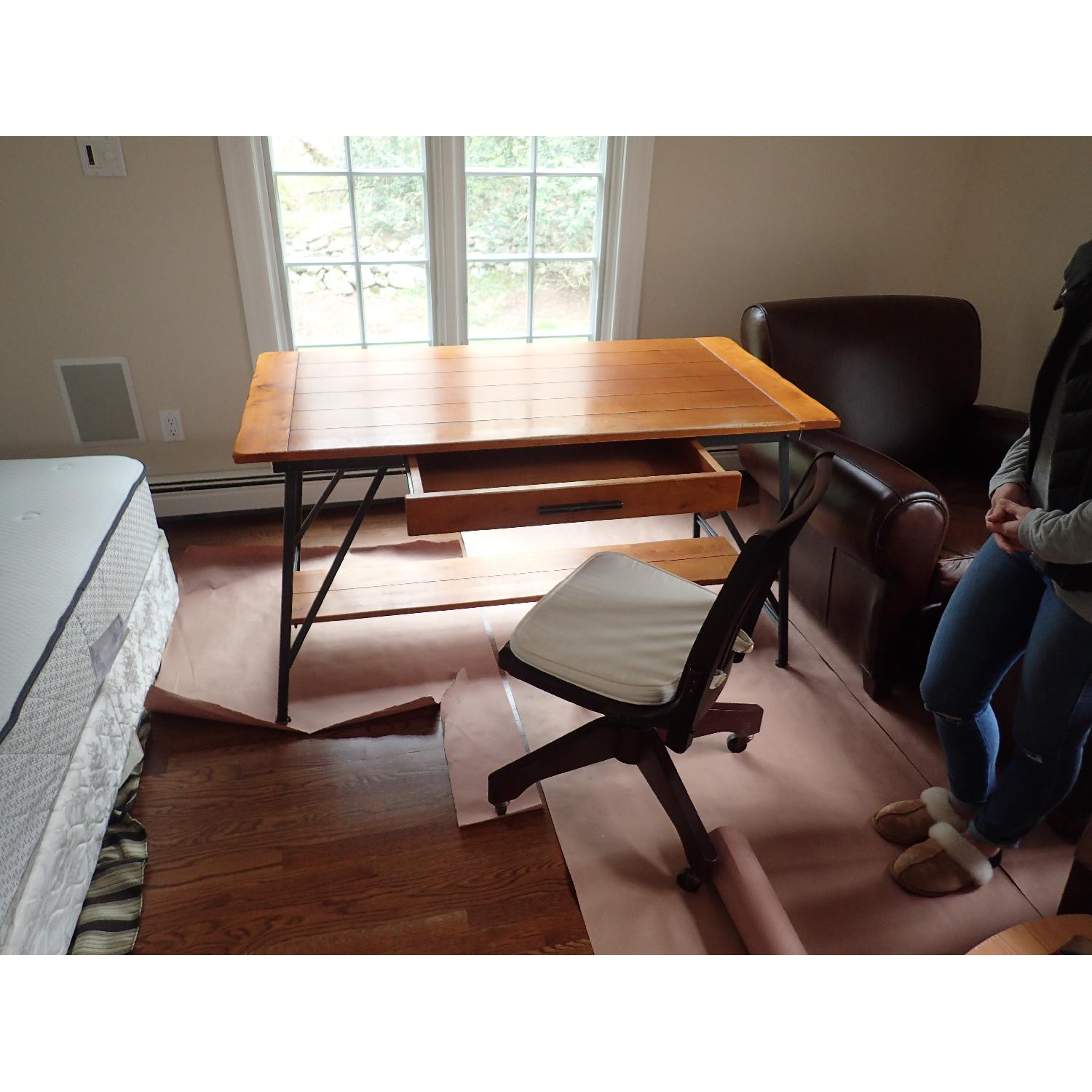 Pottery Barn Desk w/ Computer Drawer & Chair - image-5