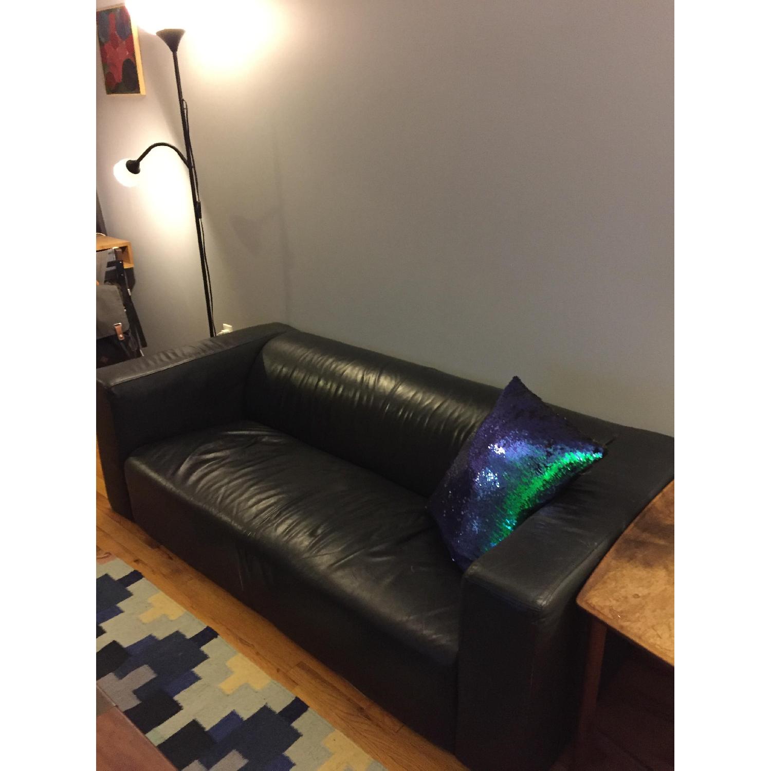 Ikea Leather Apartment Sofa - image-1