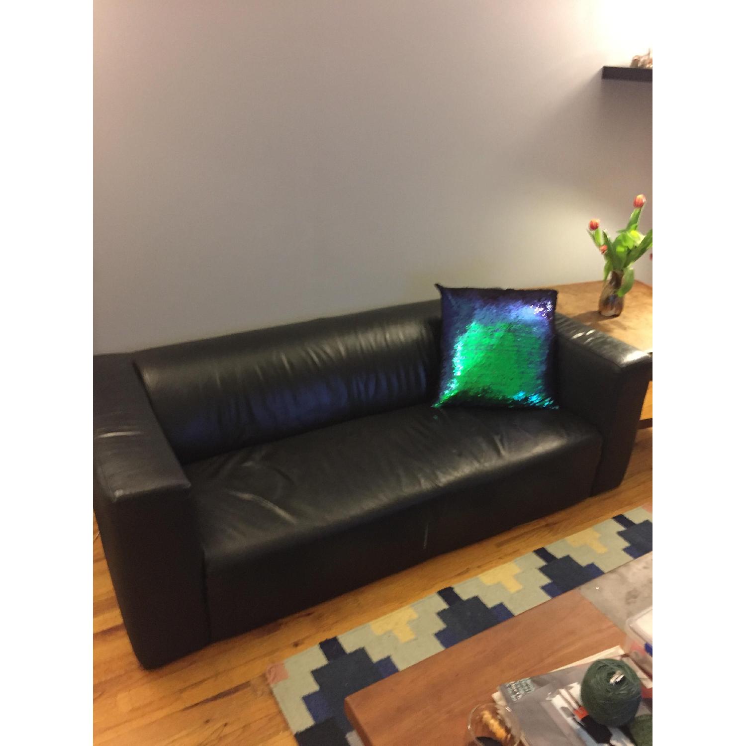 Ikea Leather Apartment Sofa - image-2