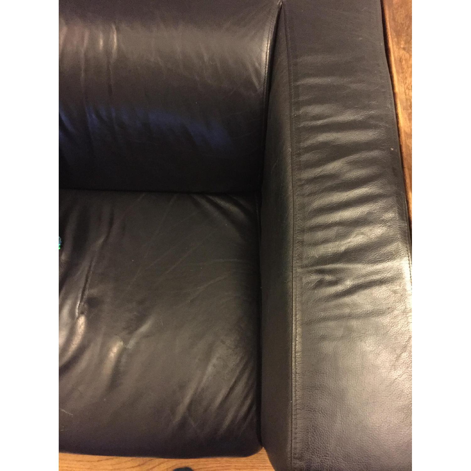 Ikea Leather Apartment Sofa - image-3