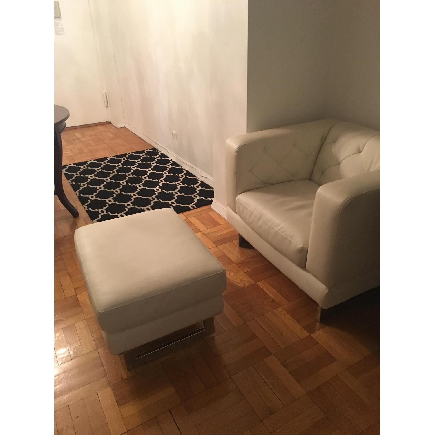 Jennifer Convertible Leather Armchairs & Ottoman - image-2