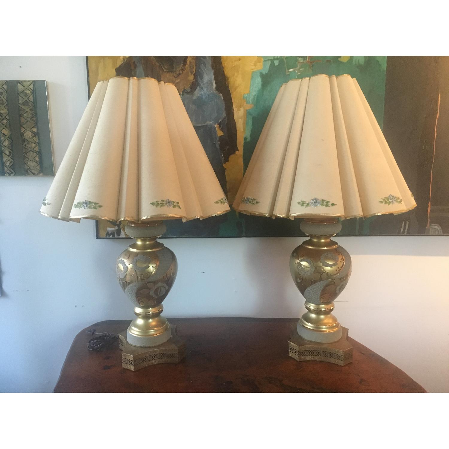 Mid Century Hollywood Regency Gilt Lamps - image-1