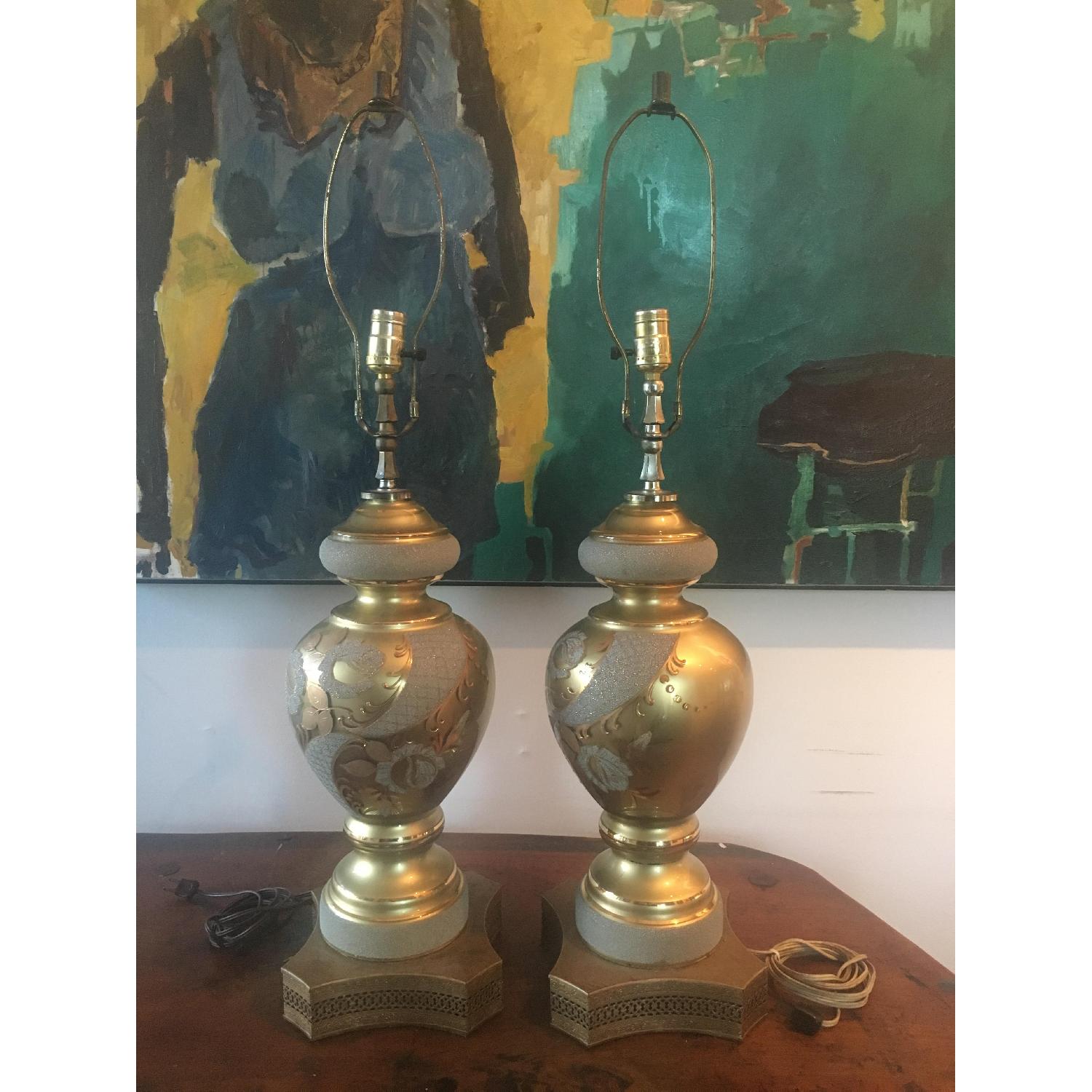 Mid Century Hollywood Regency Gilt Lamps - image-3