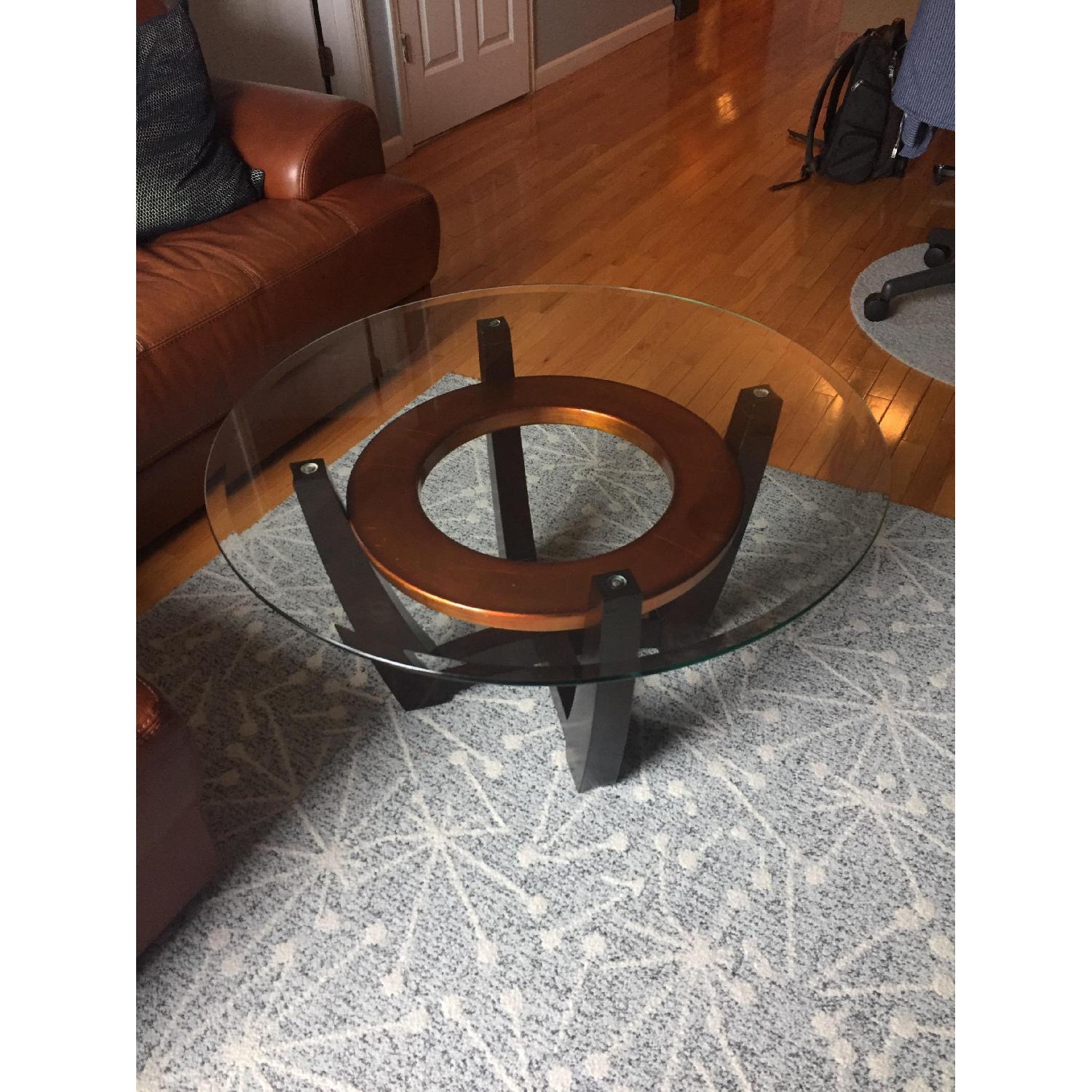 Macy's Glass Top Cocktail Table AptDeco