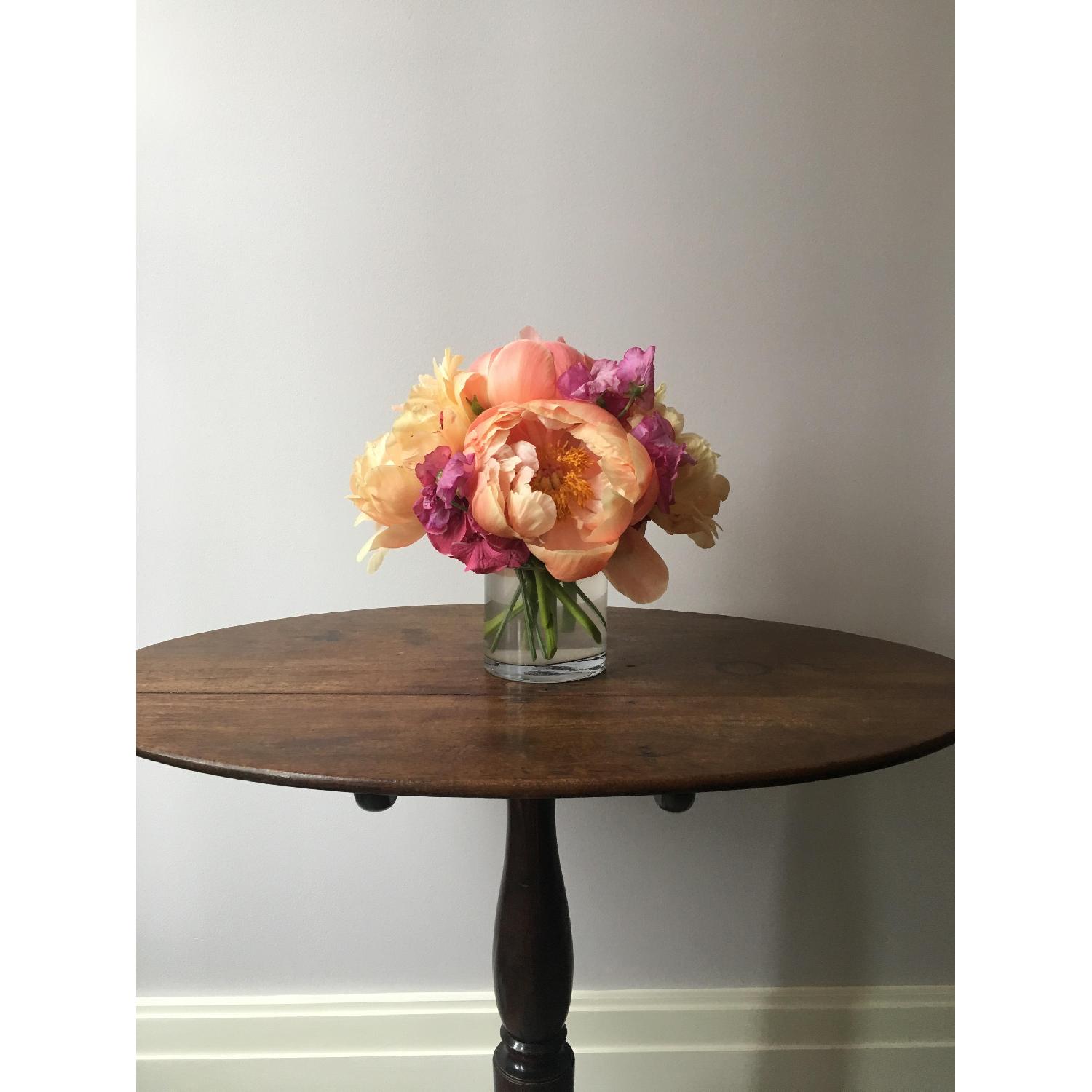 Antique Oval Wooden Side Table - image-2