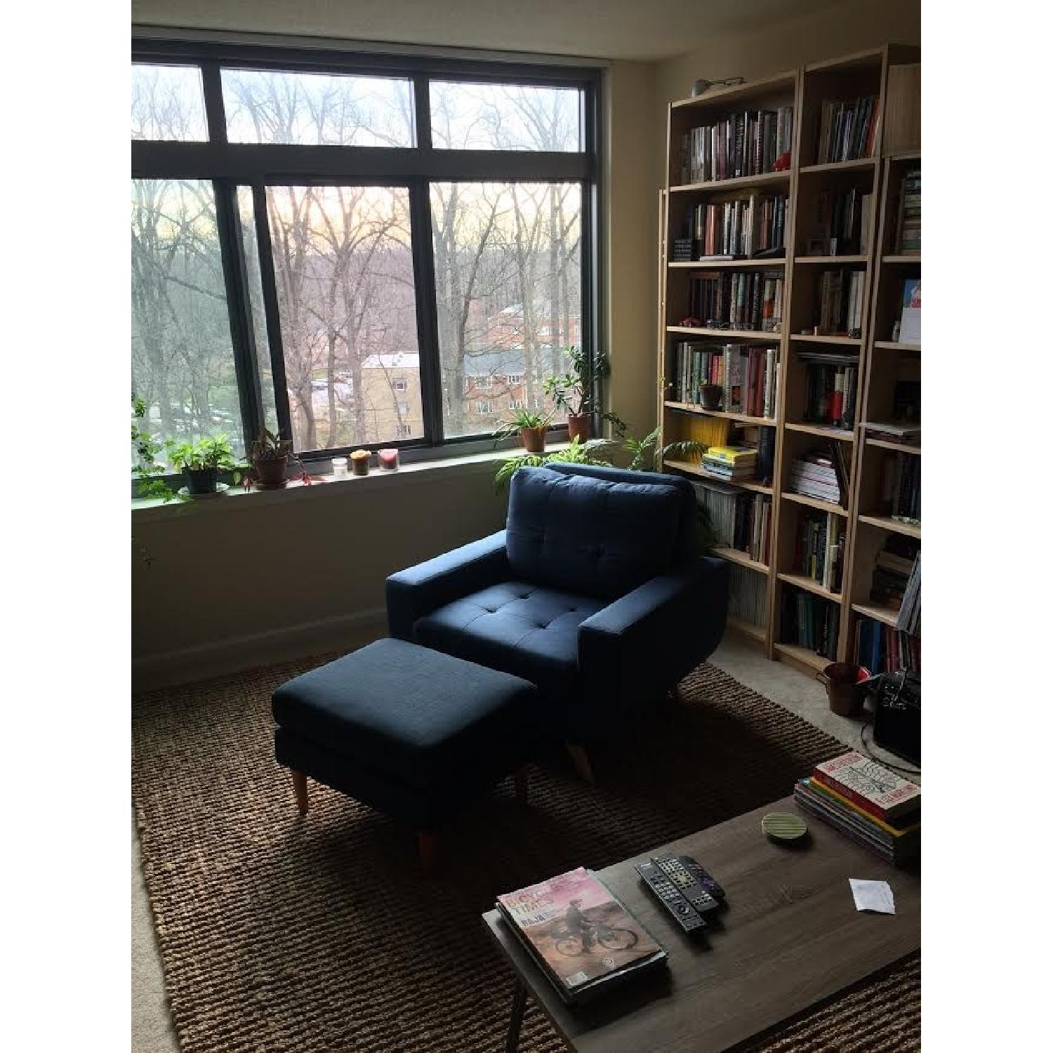 All Modern Mid-century Modern Arm Chair w/ Ottoman - image-5