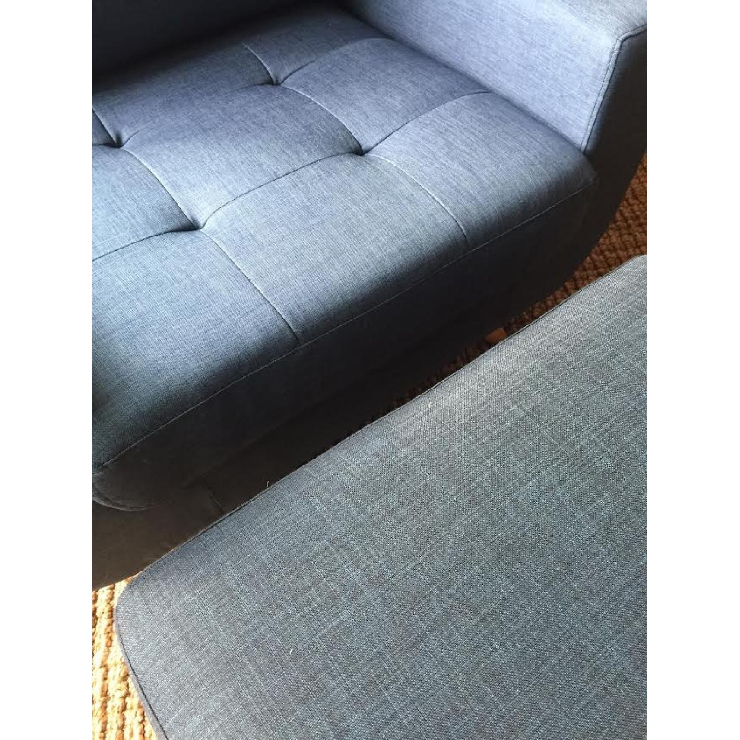 All Modern Mid-century Modern Arm Chair w/ Ottoman - image-6