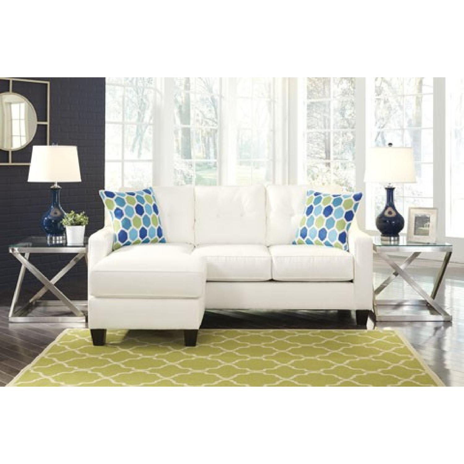 Ashley's Aldie White Sectional Sofa w/ Chaise - image-1