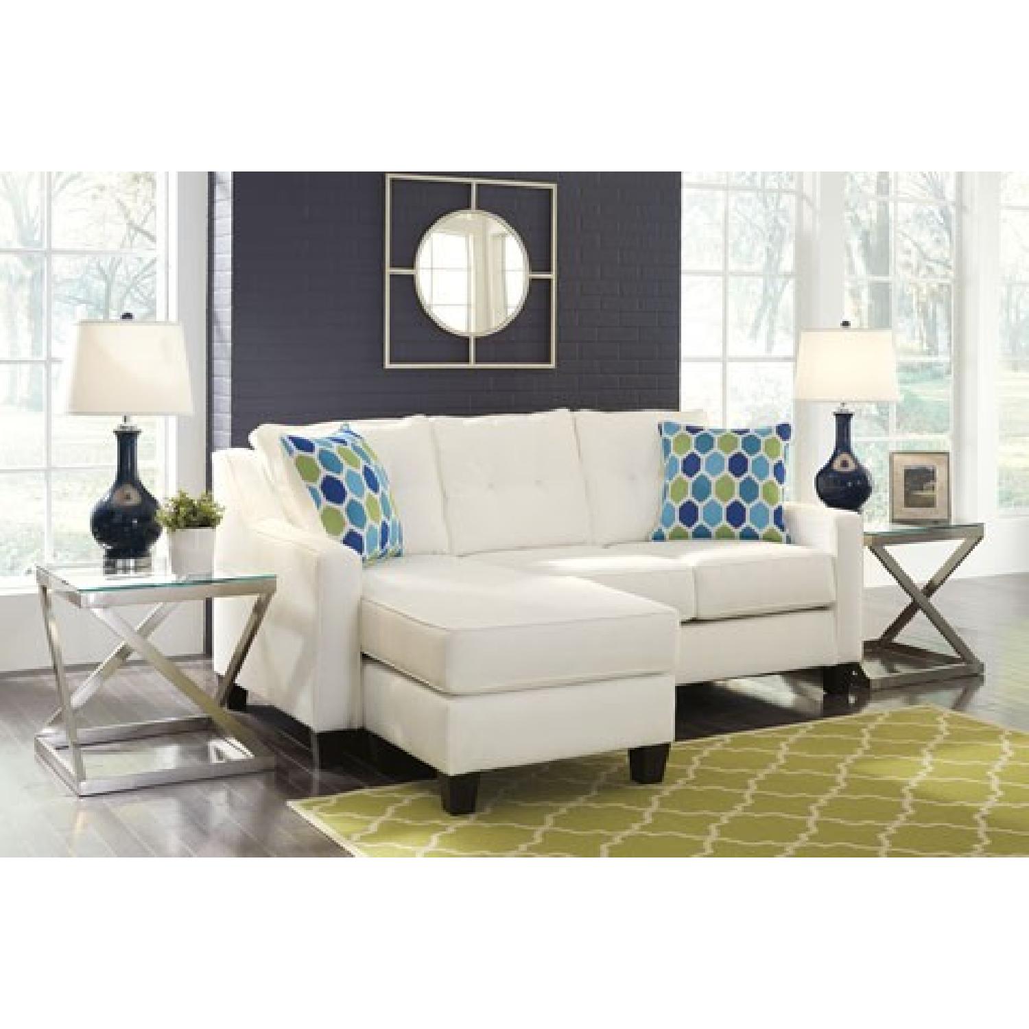 Ashley's Aldie White Sectional Sofa w/ Chaise - image-2