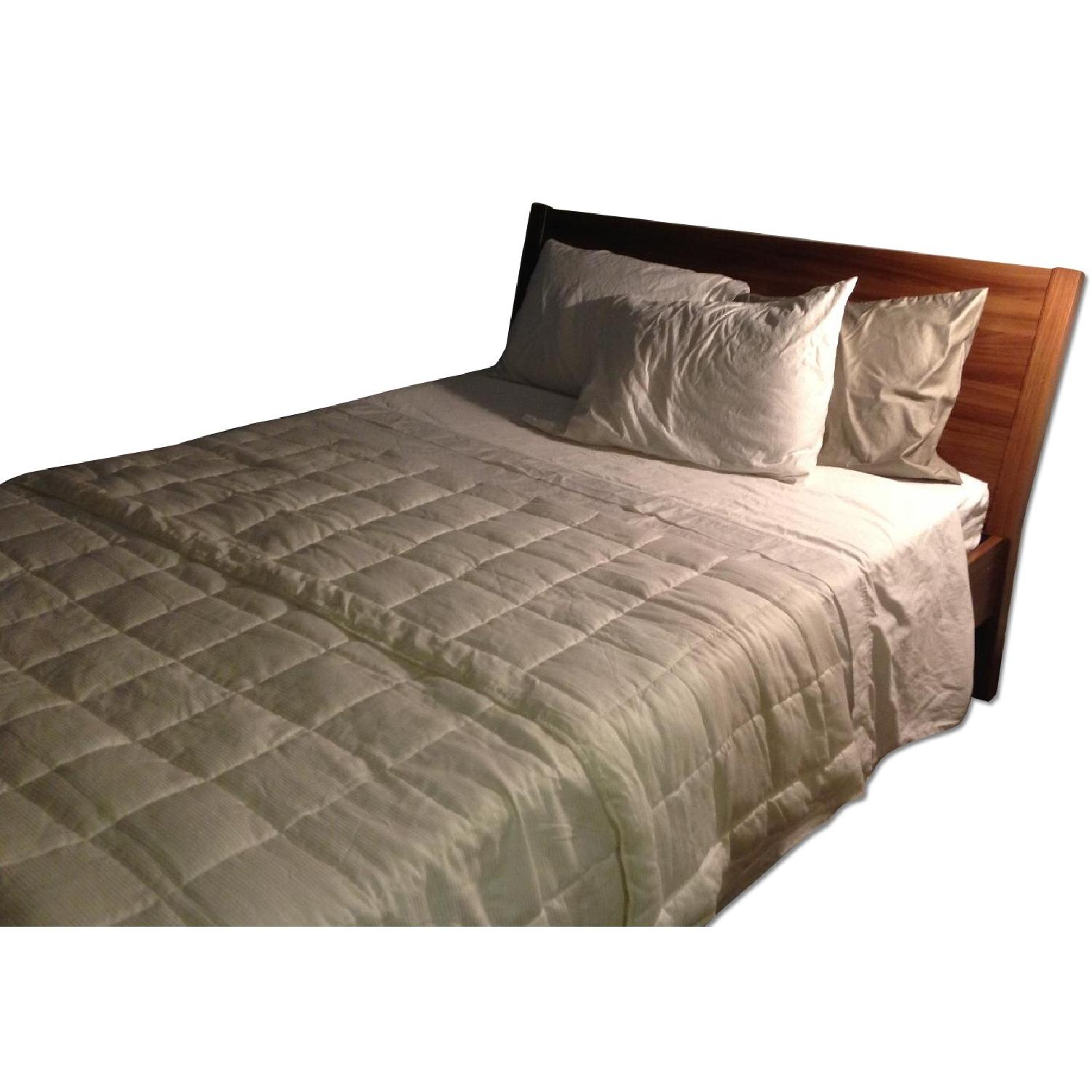 Ikea Nyvoll Queen Bed Frame w/ Headboard AptDeco