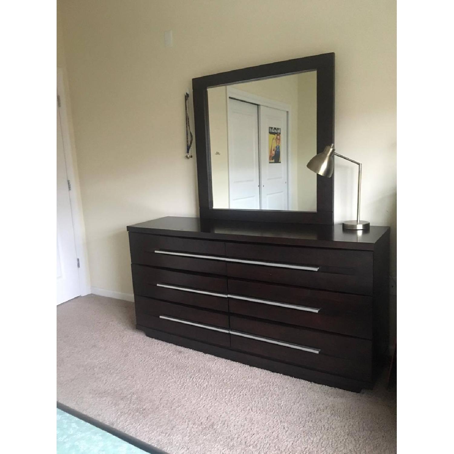 Raymour & Flanigan Wall Street Bedroom Dresser w/ Mirror - image-1
