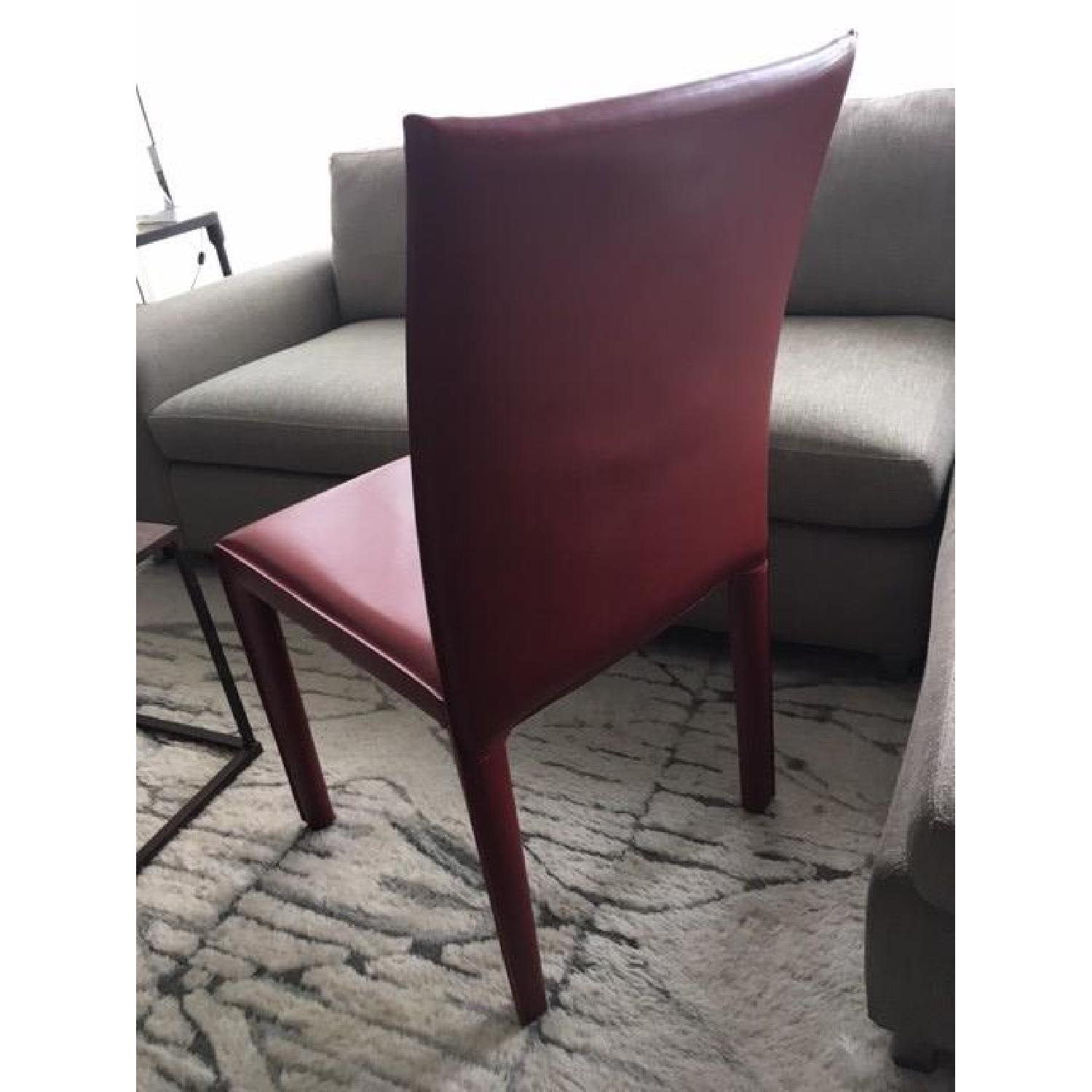 Crate & Barrel Red Leather Folio Dining Chair - image-2